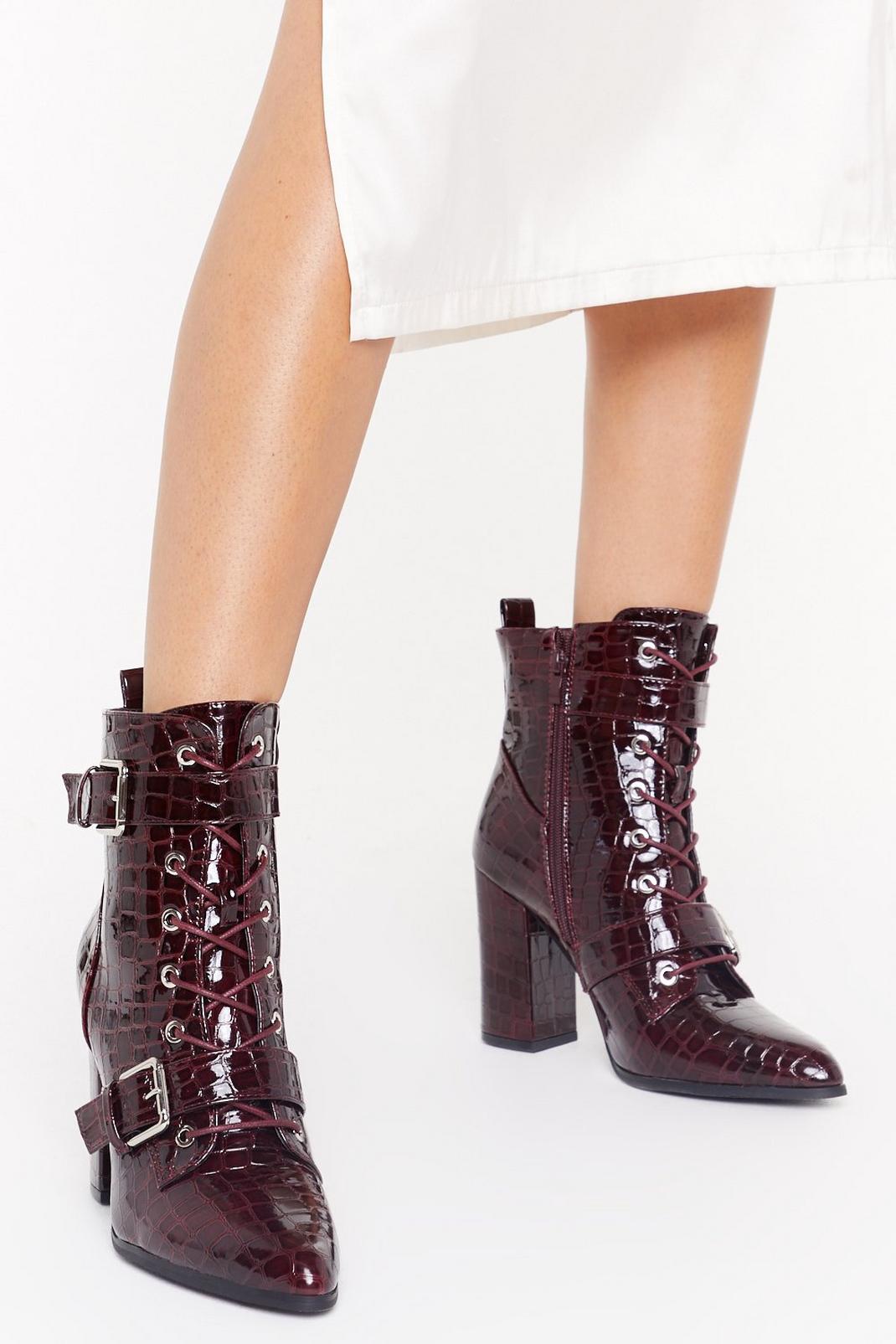 Point It Out Buckle Heeled Boots image number 1