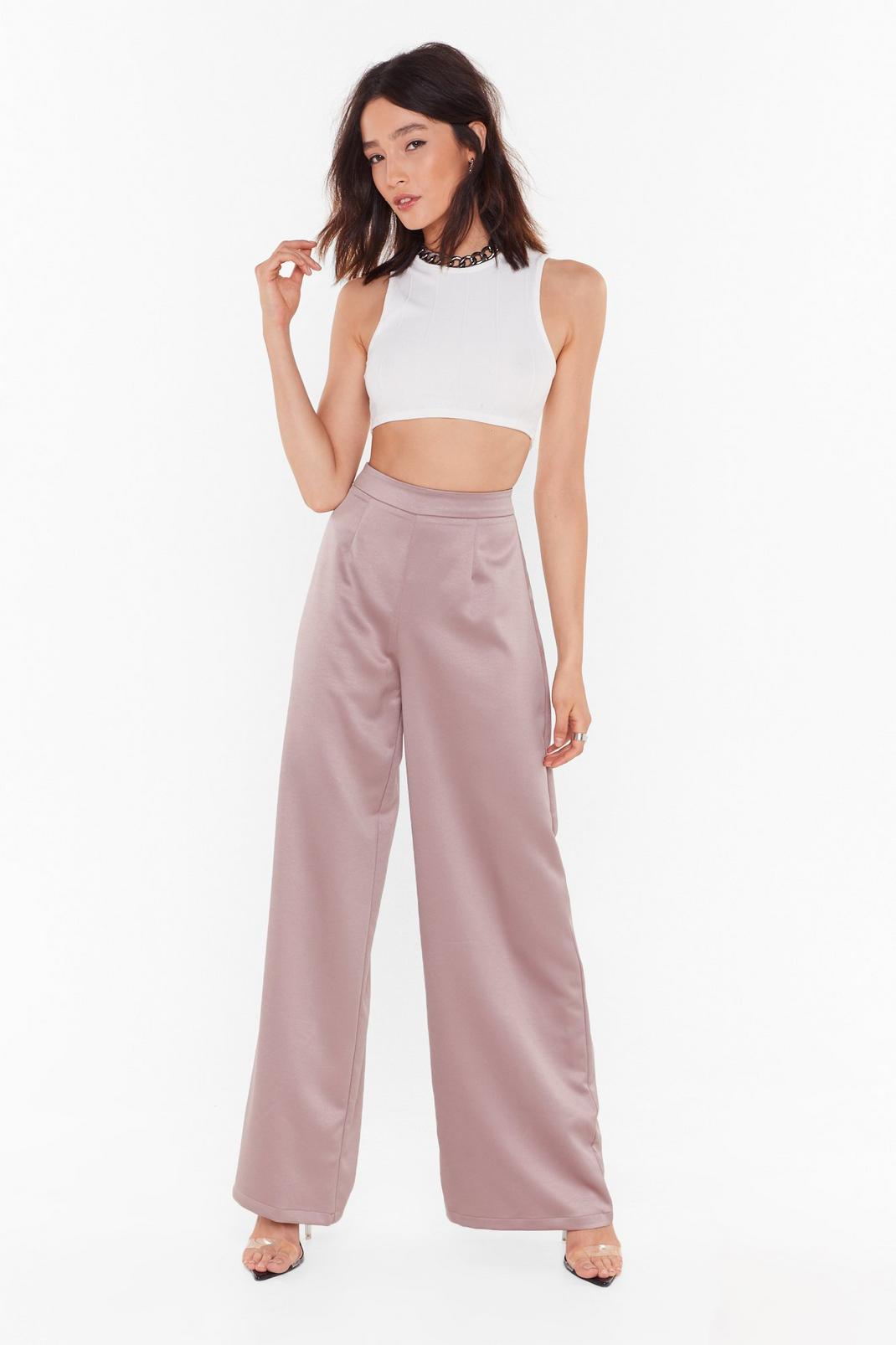 Satin the Mood Wide-Leg Trousers image number 1