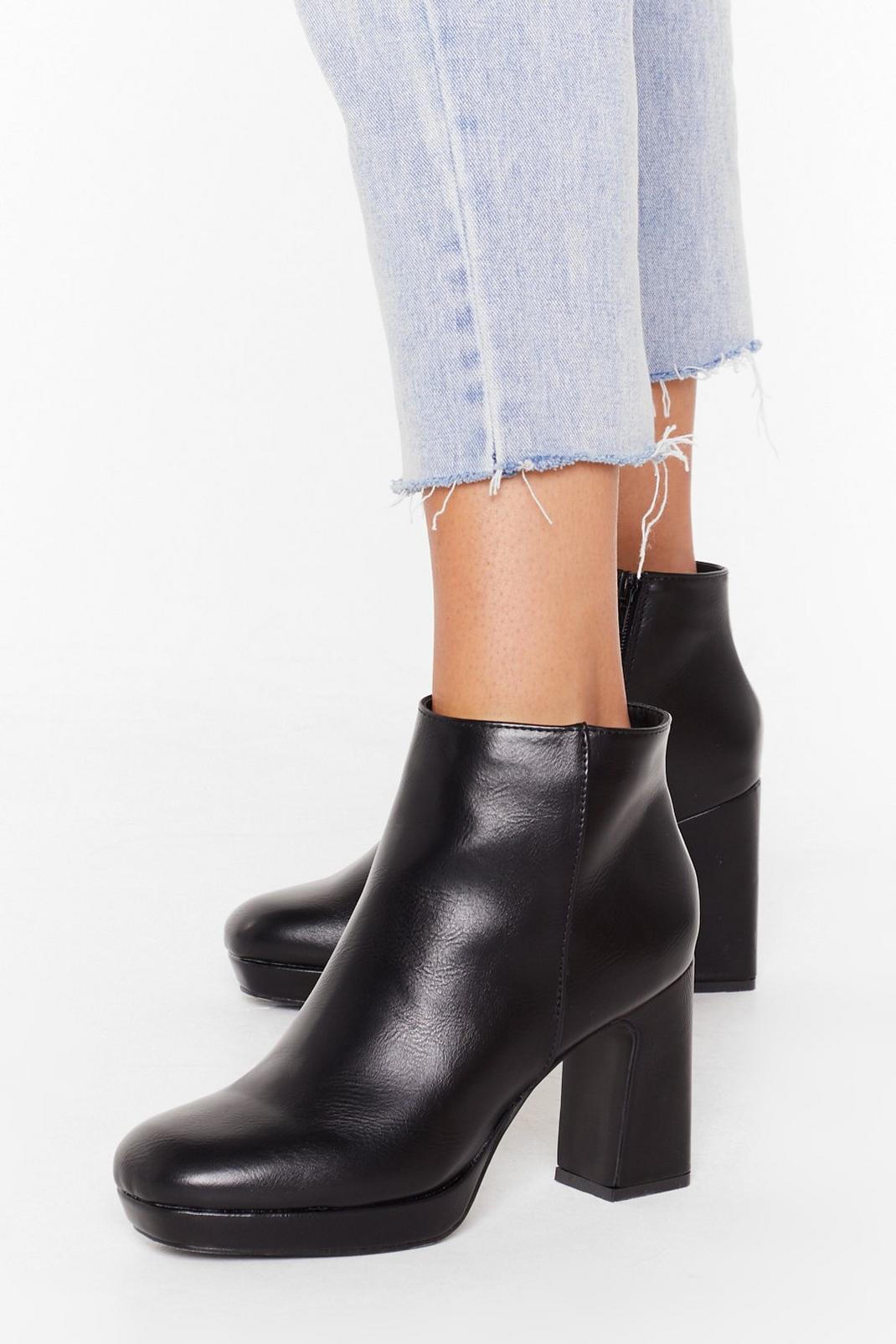You Don't Stand a Chance Faux Leather Ankle Boots image number 1