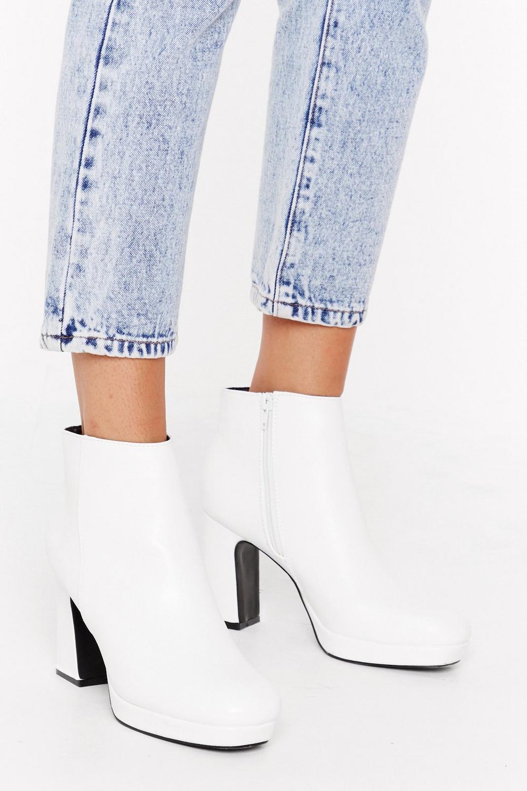 Hit the Block Button Faux Leather Ankle Boots image number 1