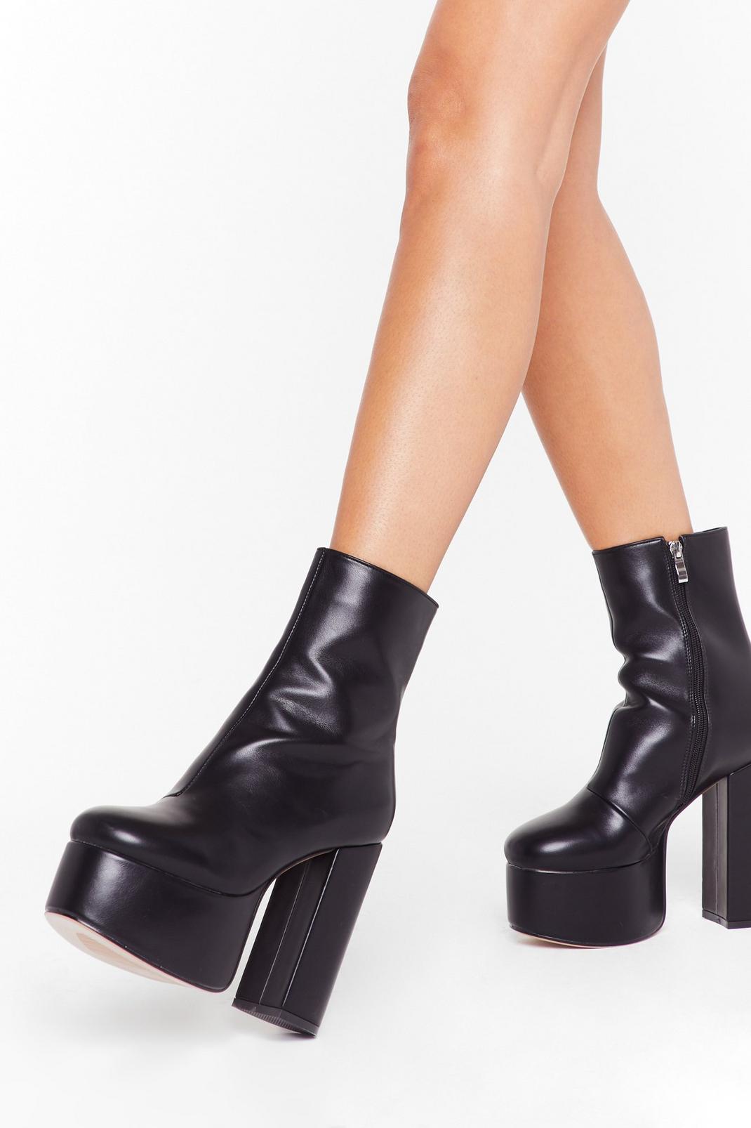 square it's a faux leather platform boots