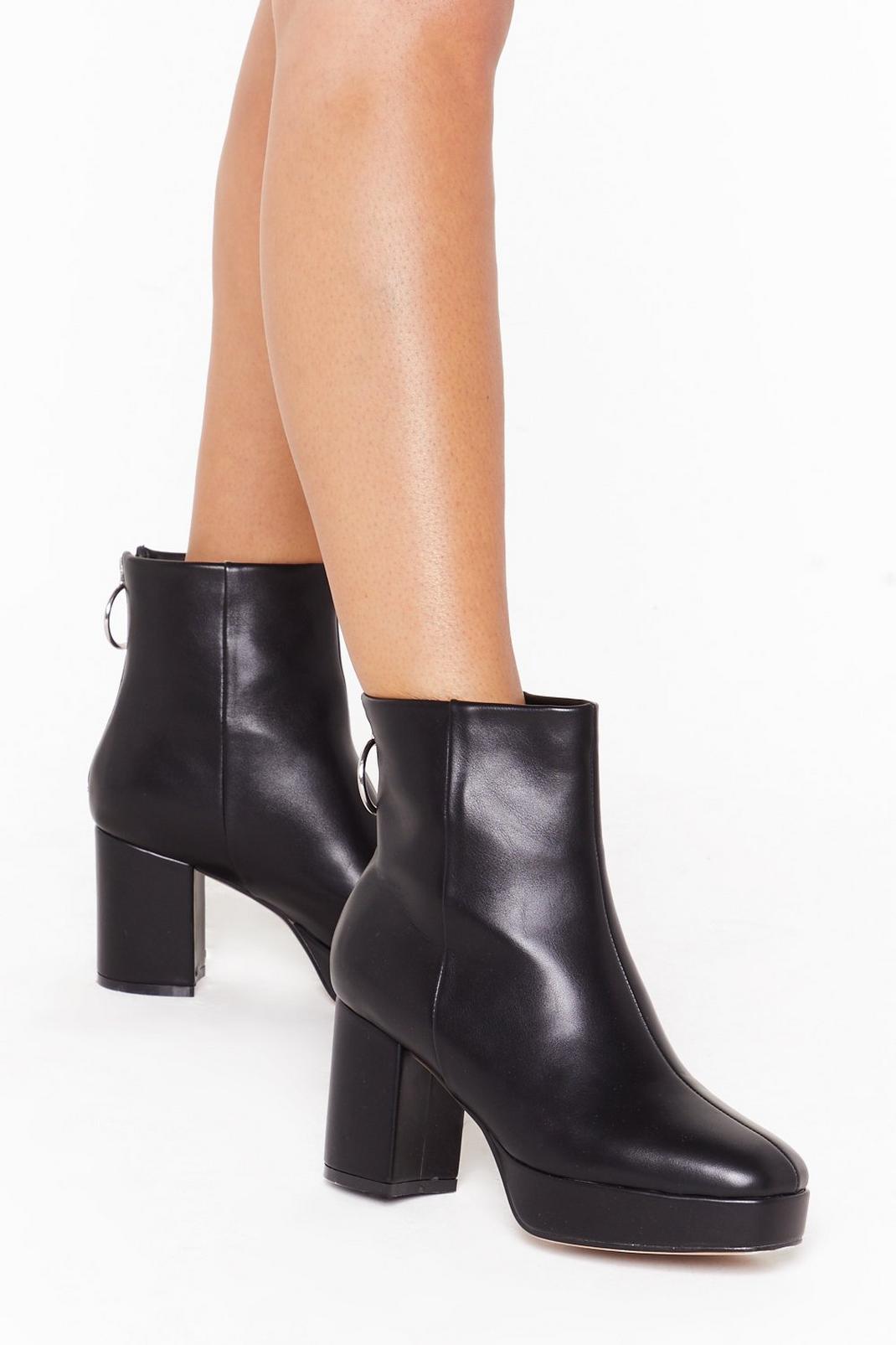 Walk the Walk Faux Leather Block Heel Boots image number 1