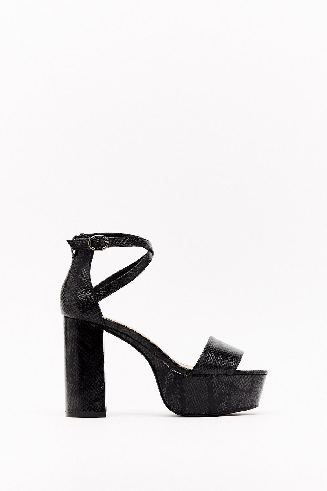 Snake It to the Limit Faux Leather Platform Heels image number 1