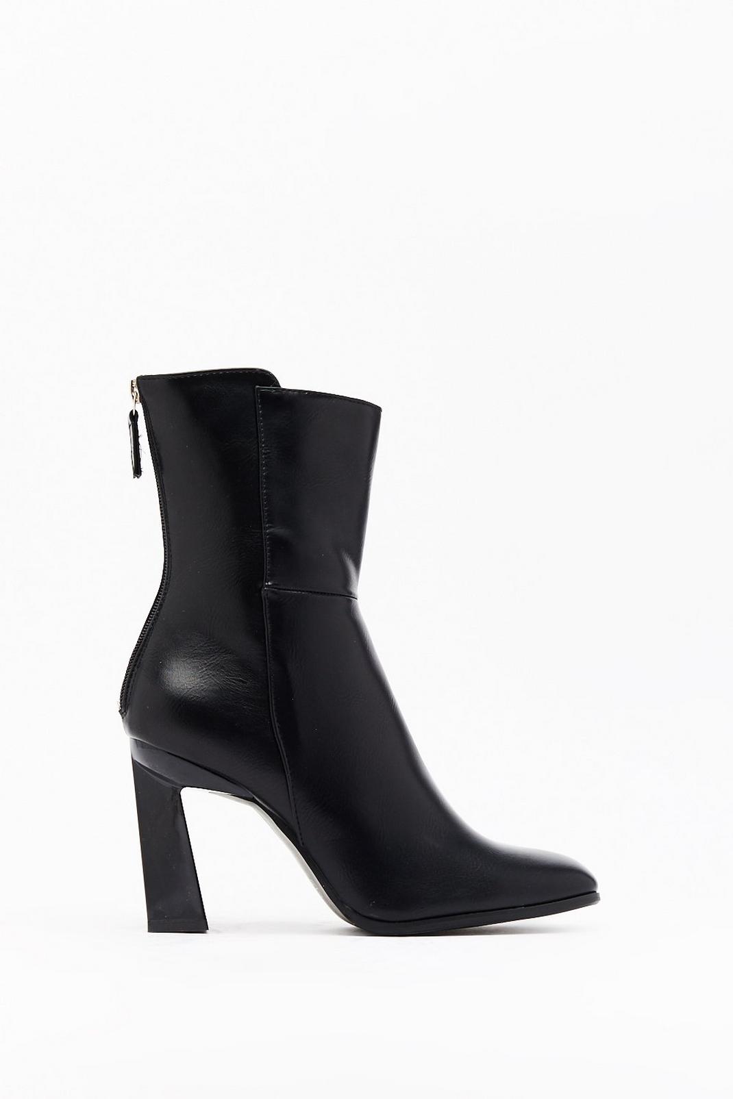 You Think We Flare Faux Leather Ankle Boots image number 1