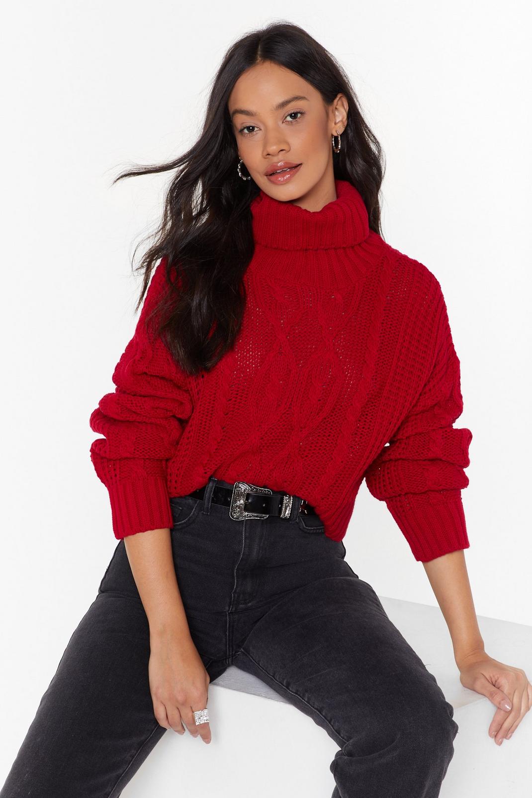Can't Believe Knit Cable Knit Jumper image number 1