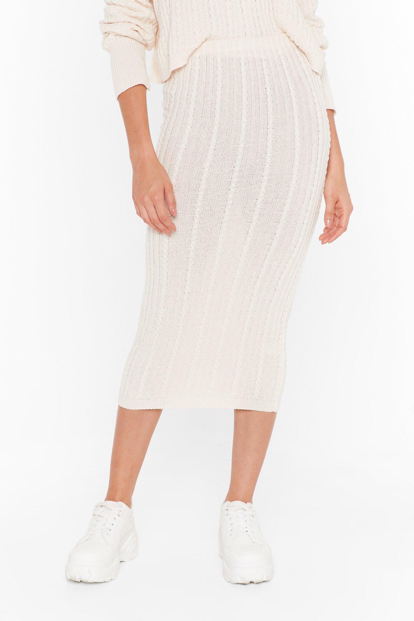 Nasty gal knit midi skirt hotsell