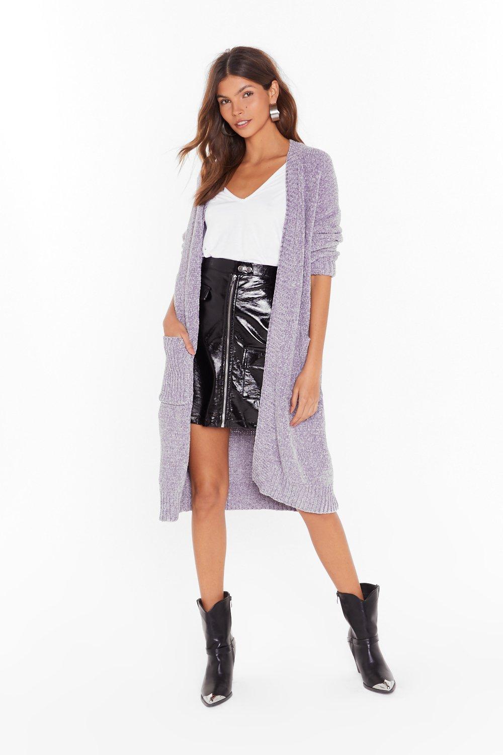 longline chenille cardigan