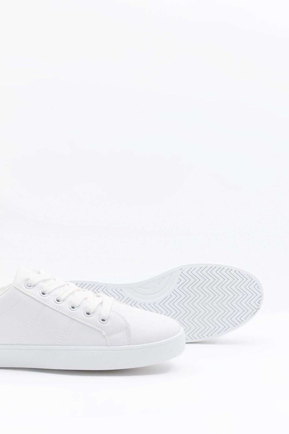 Faux leather sneakers clearance