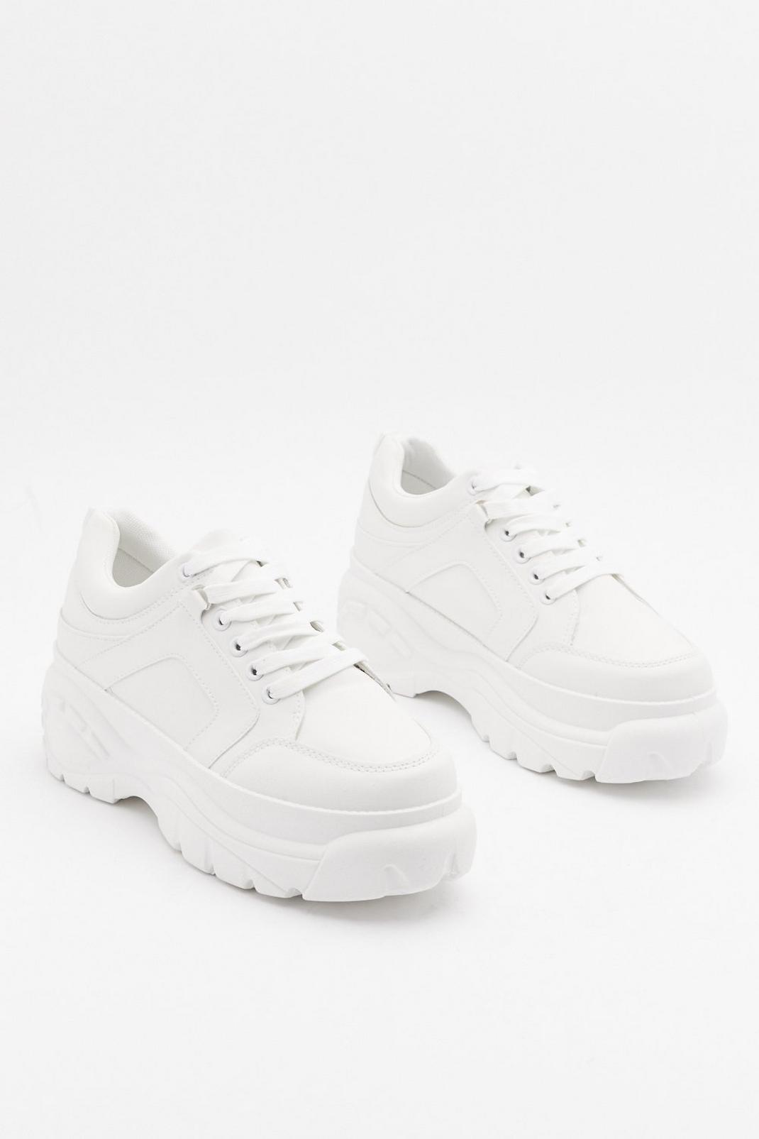 White The Lace is On Platform Trainers image number 1
