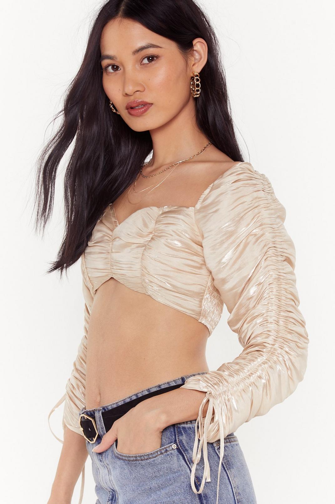 Oh Ruché Metallic Cropped Blouse image number 1