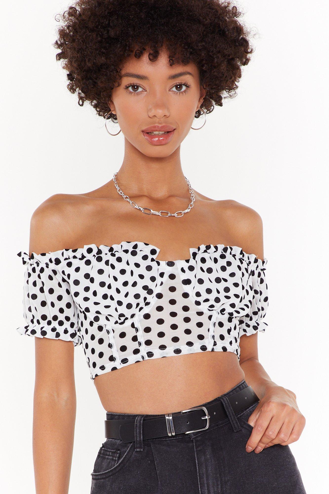 polka dot tube top