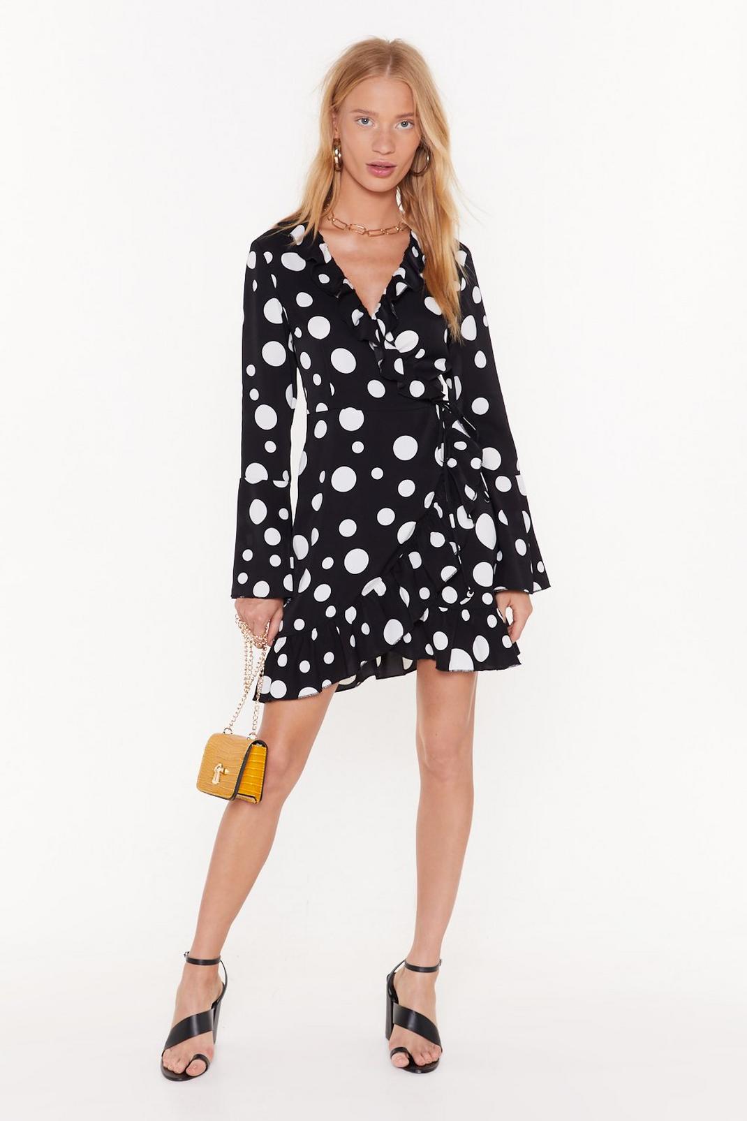 Dot With Me Wrap Mini Dress image number 1