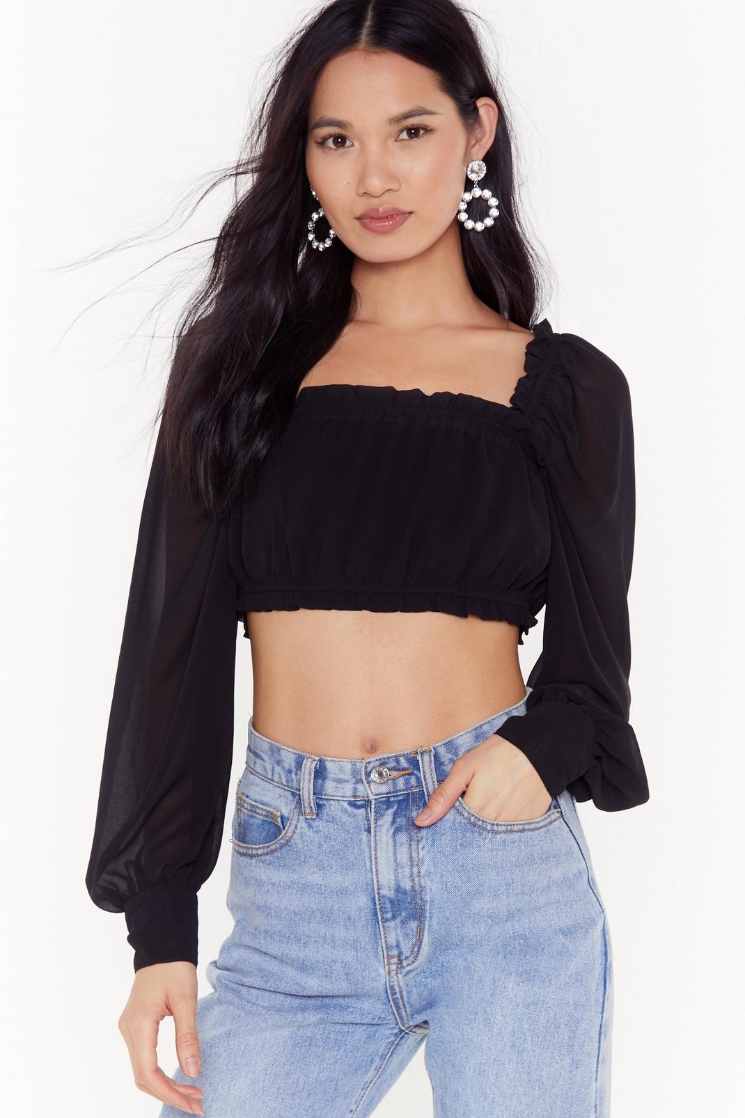 Sheer's to Never Growing Up Cropped Blouse image number 1