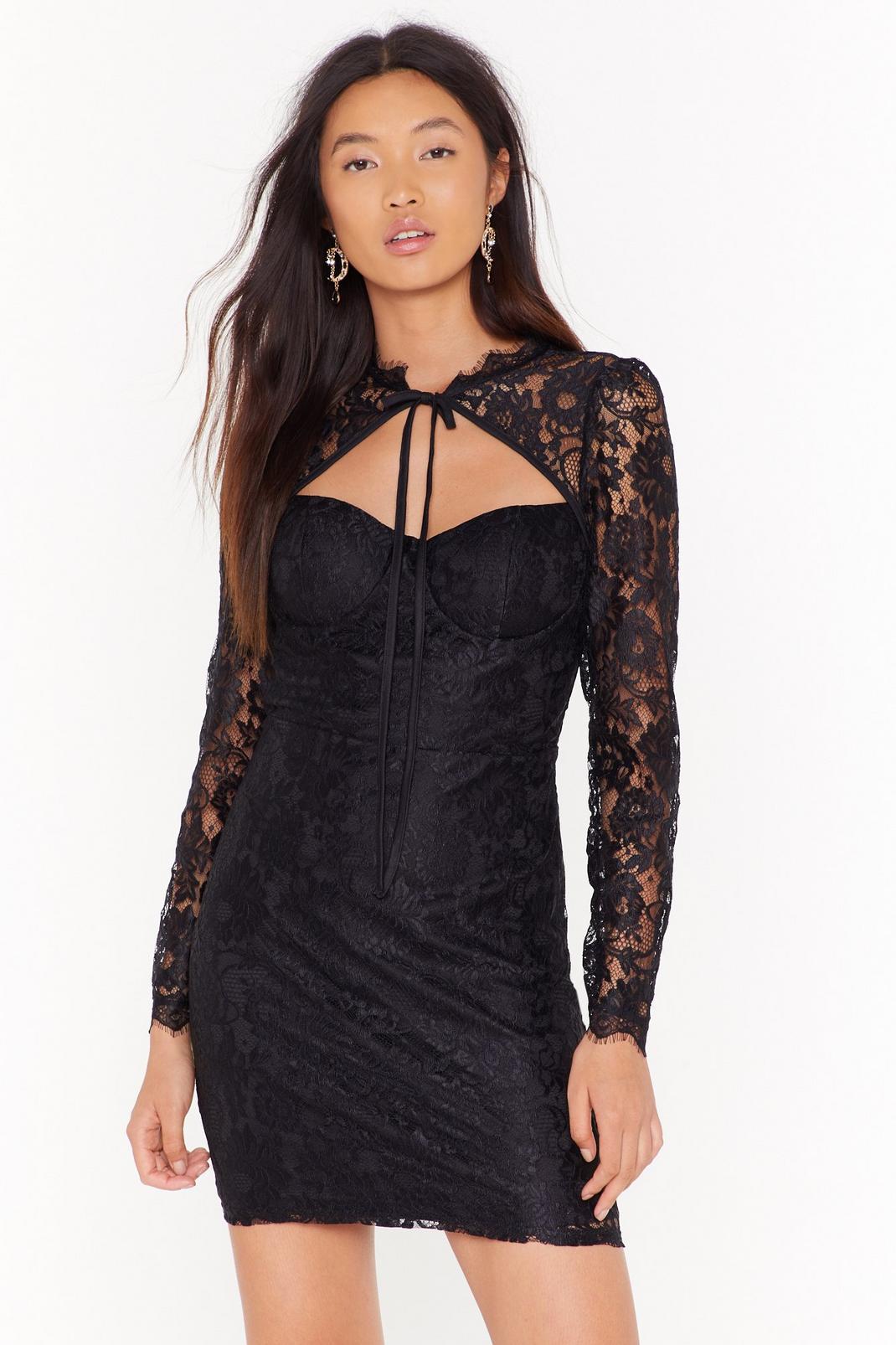 lace cupped mini dress image number 1