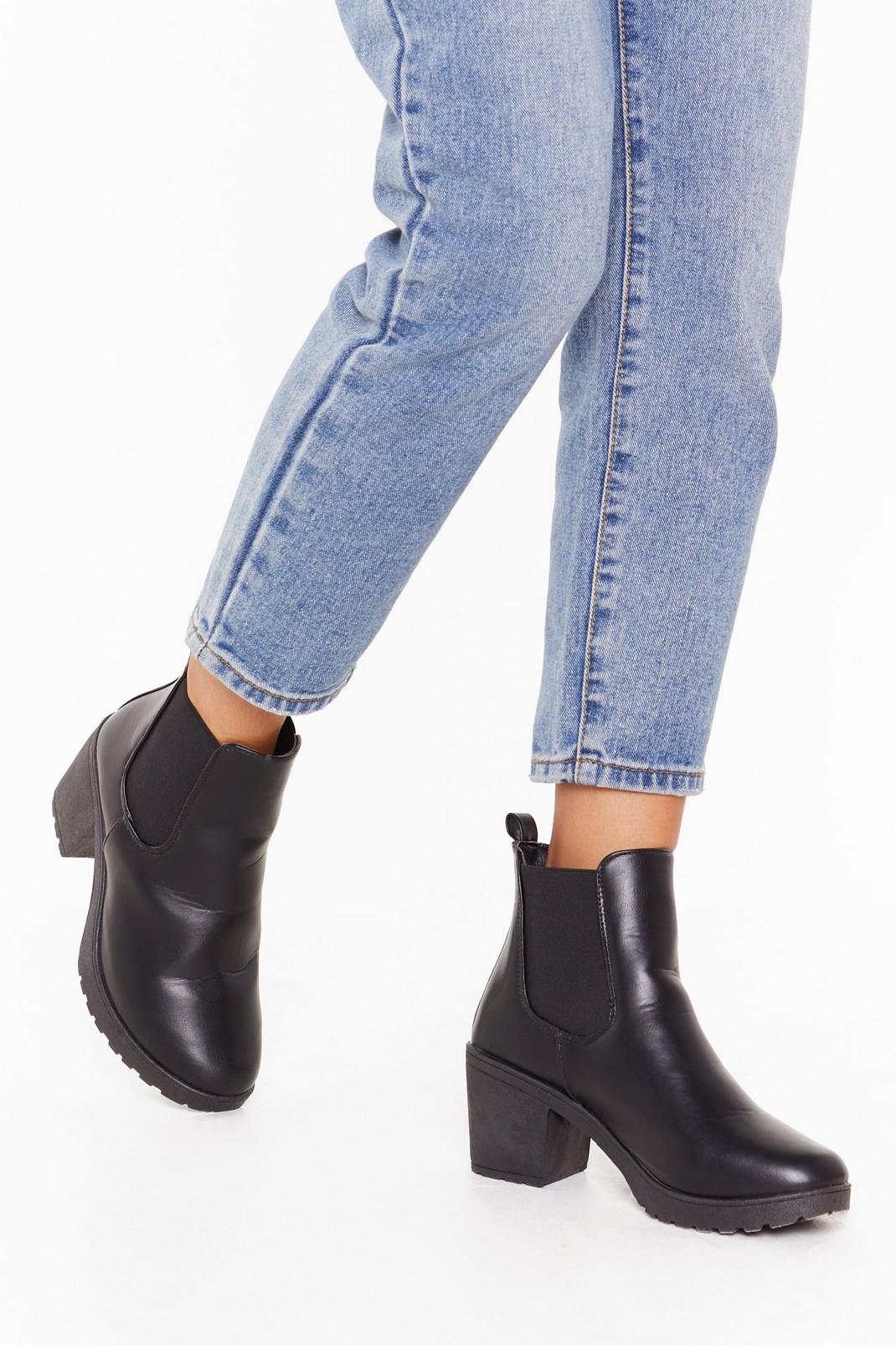 Midi heel cleated chelsea boots image number 1
