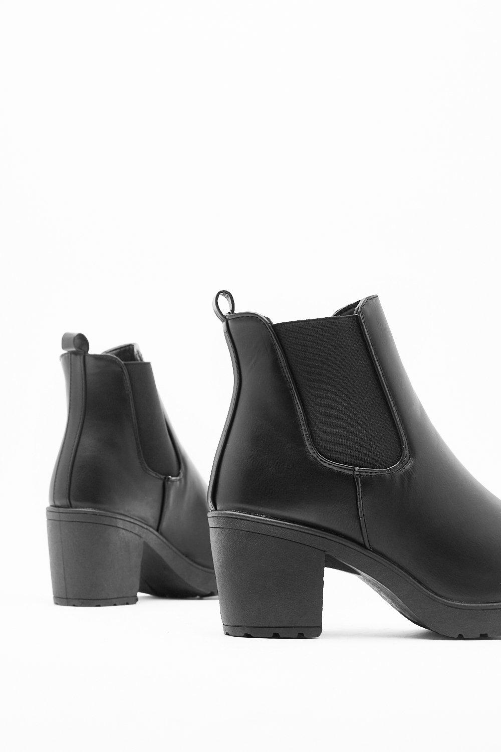 Midi heel cleated chelsea boots Nasty Gal