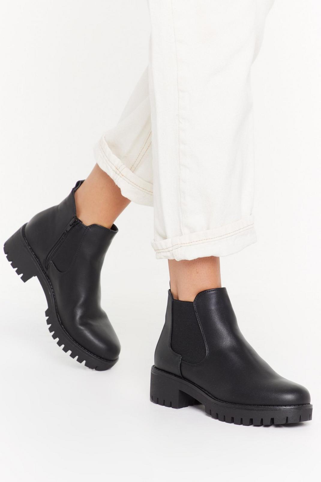We Stand Unde-cleated Faux Leather Chelsea Boots image number 1