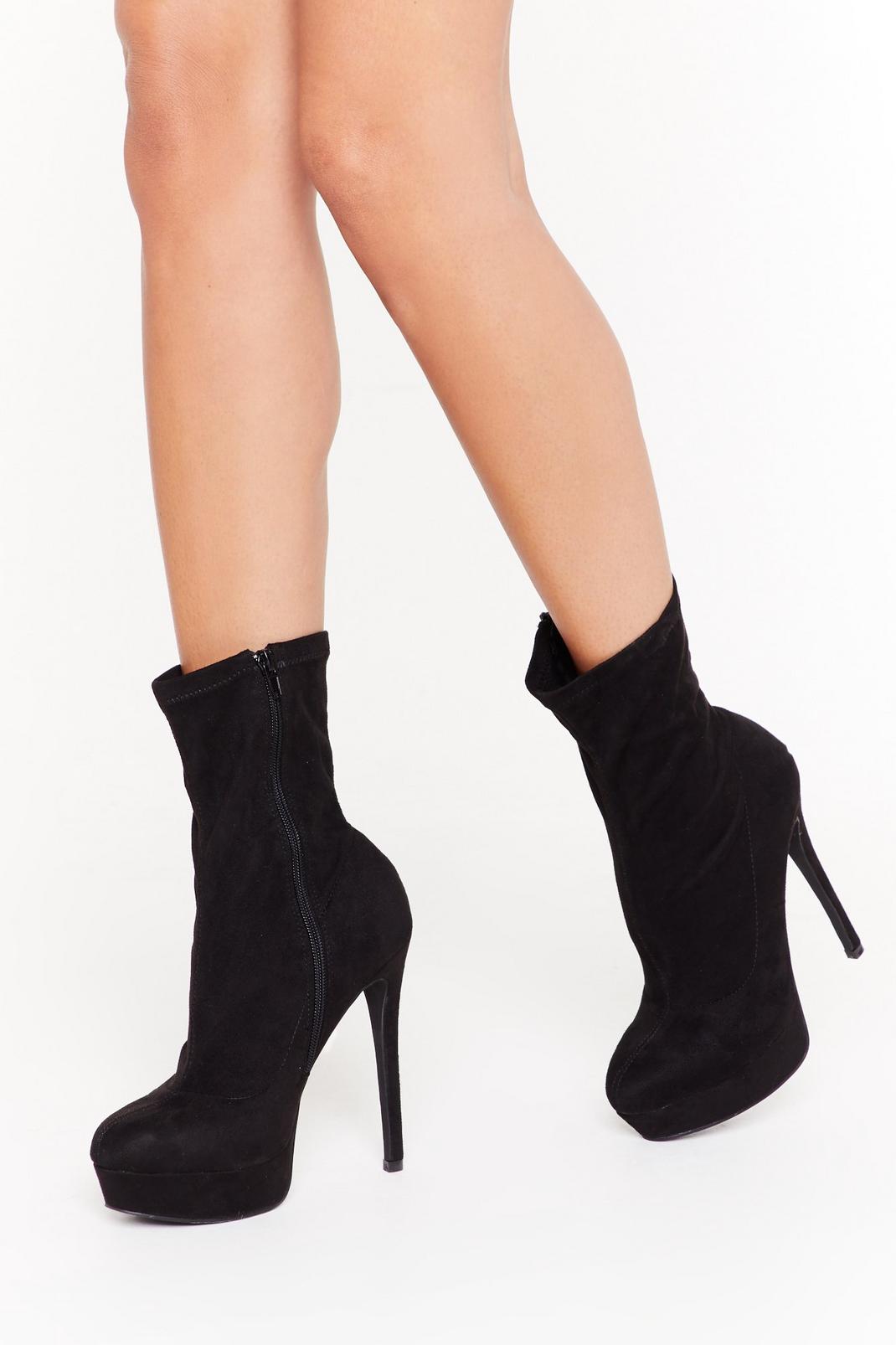 Raise the Bar Faux Suede Stiletto Boots image number 1
