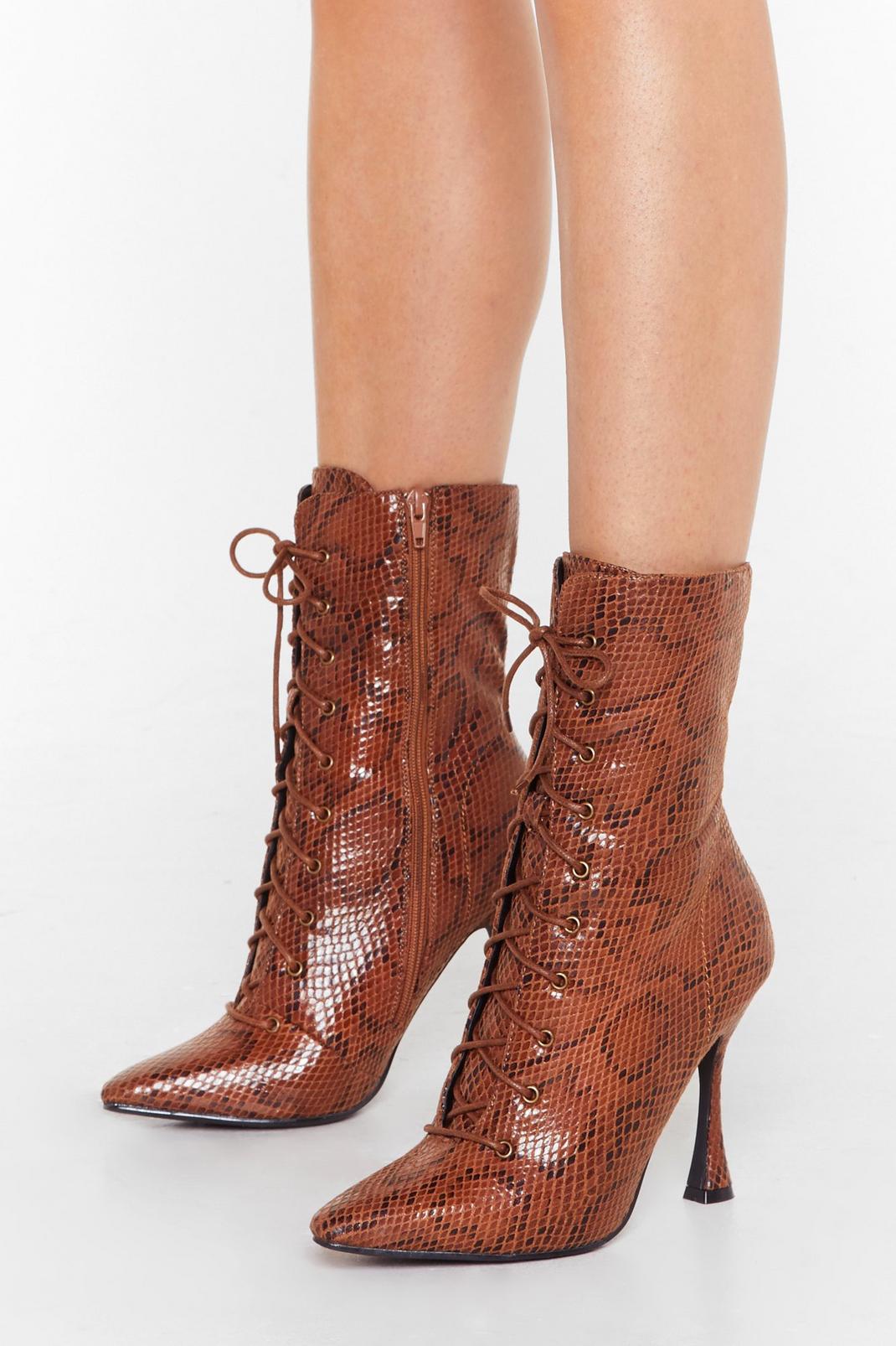 Python Our Wavelength Lace-Up Heeled Boots image number 1