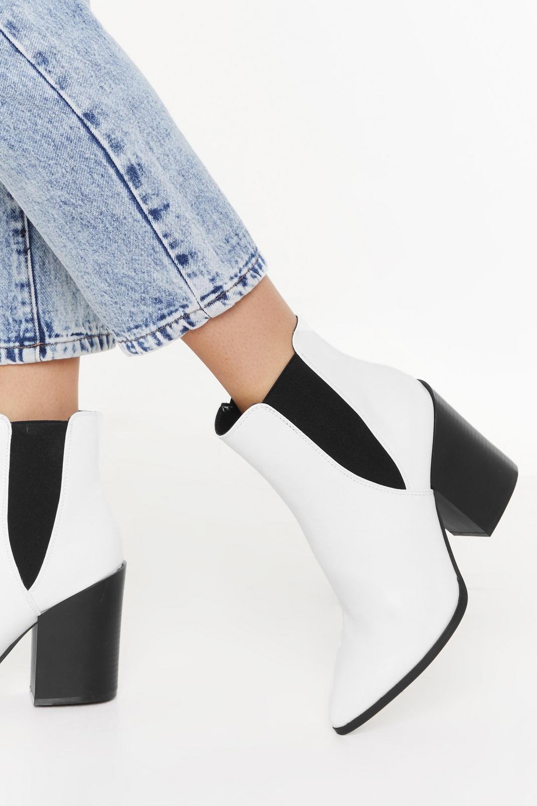 Point 'em Out Faux Leather Block Heel Boots image number 1