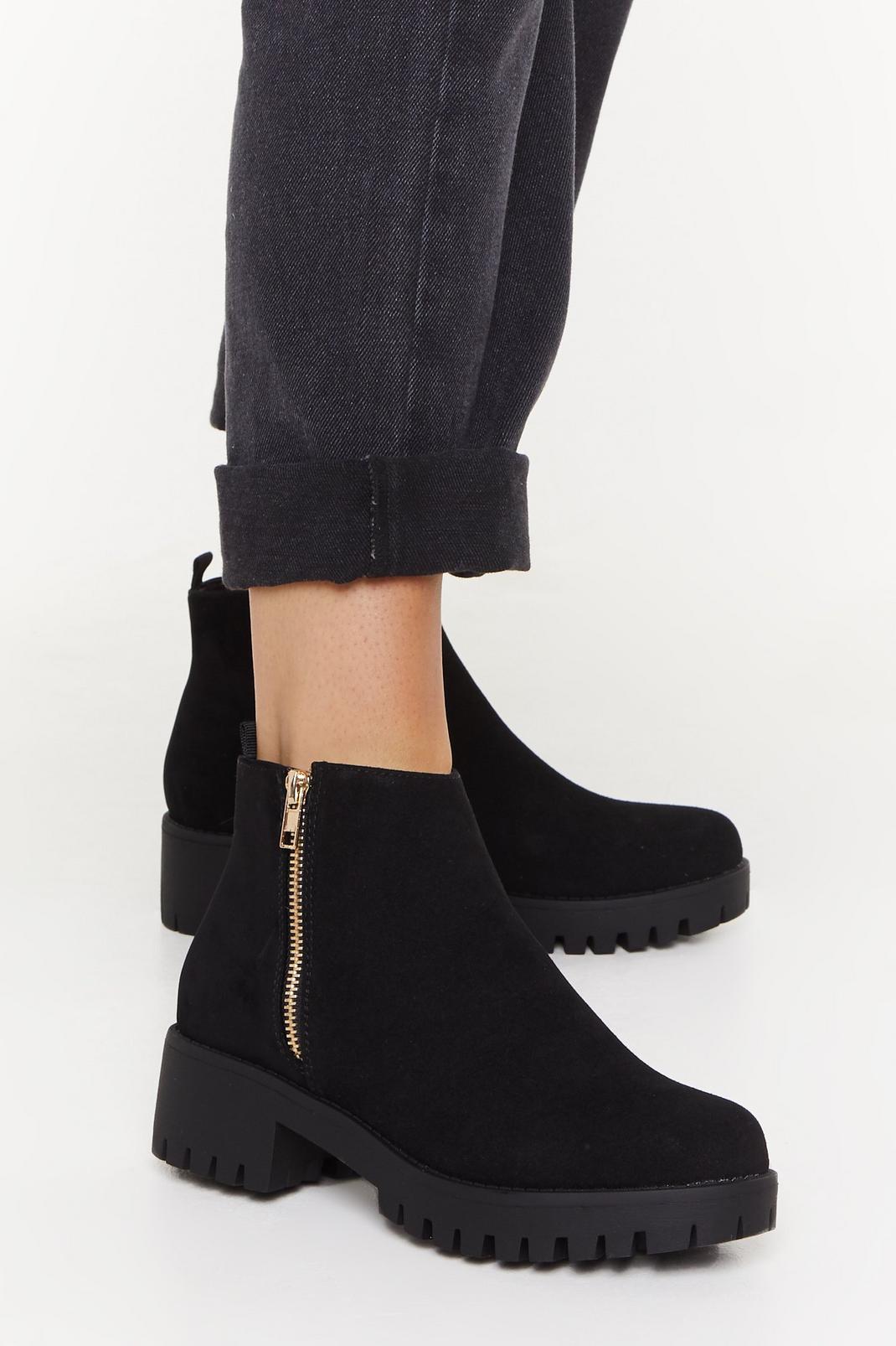 Don't Forget Zip Faux Suede Boots image number 1