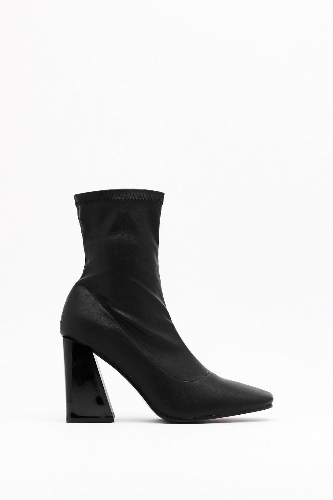 Flare is No Alternative Faux Leather Block Heel Boots image number 1