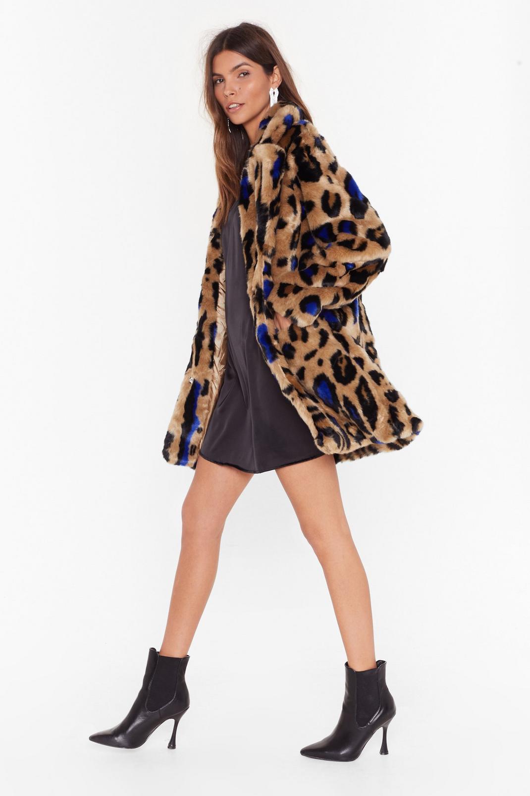 Breakin' the Claw Leopard Faux Fur Coat image number 1