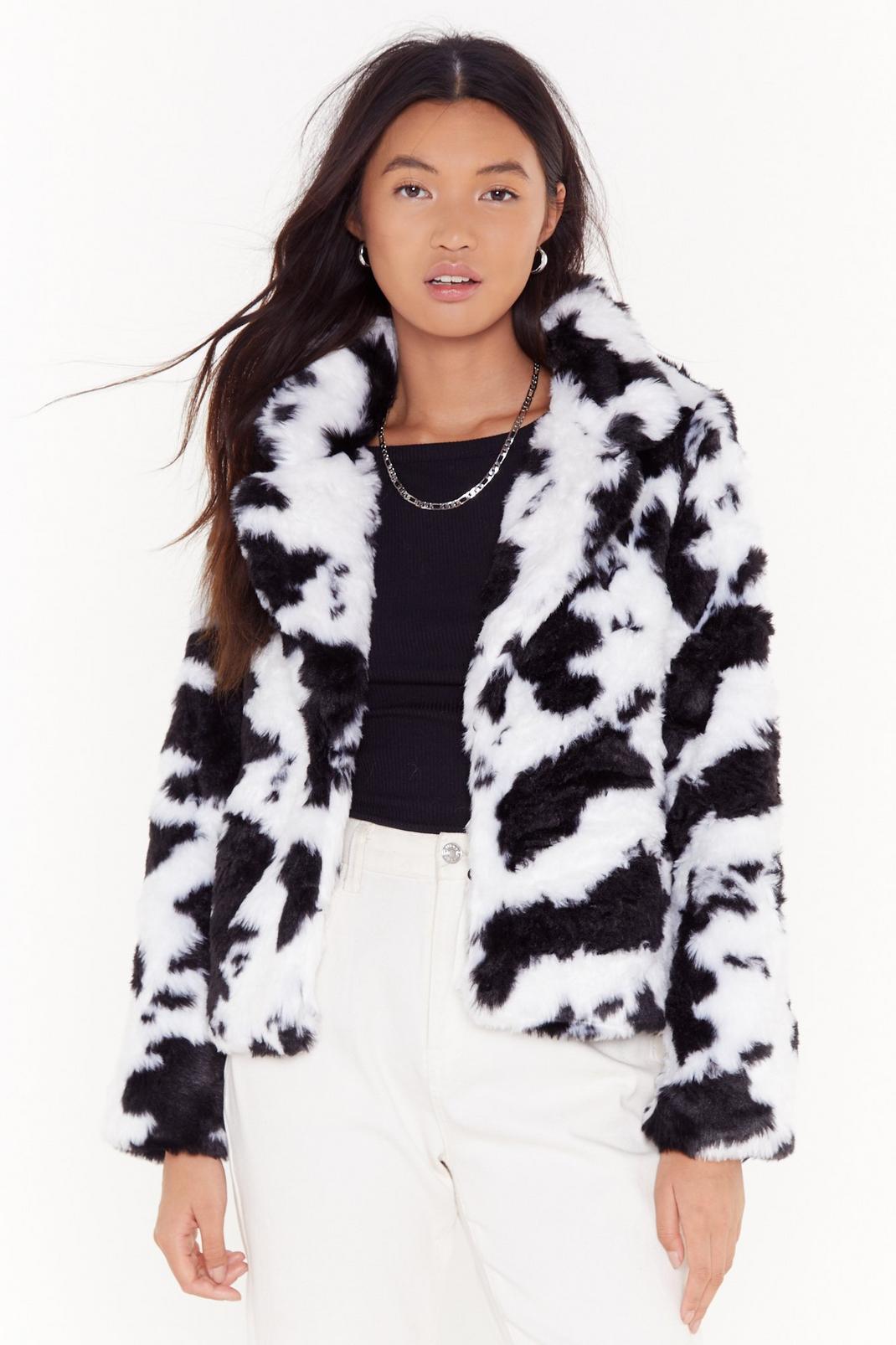 Cow About Never Faux Fur Coat image number 1