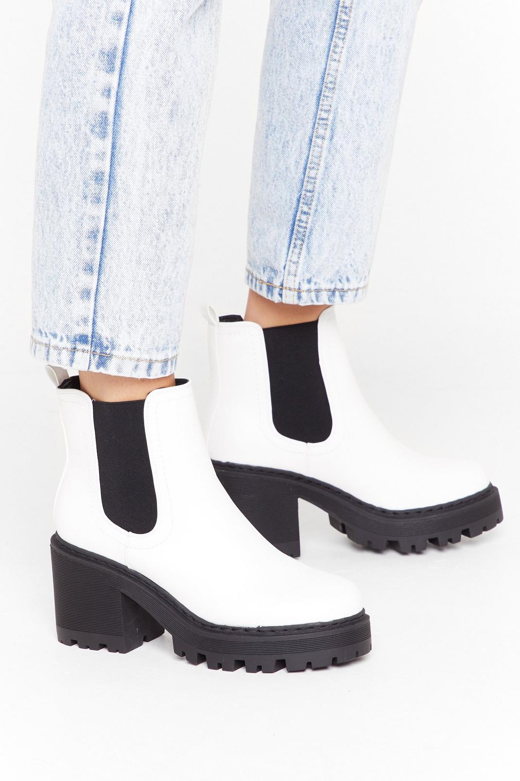 PU Block Heel Cleated Chelsea Boots image number 1