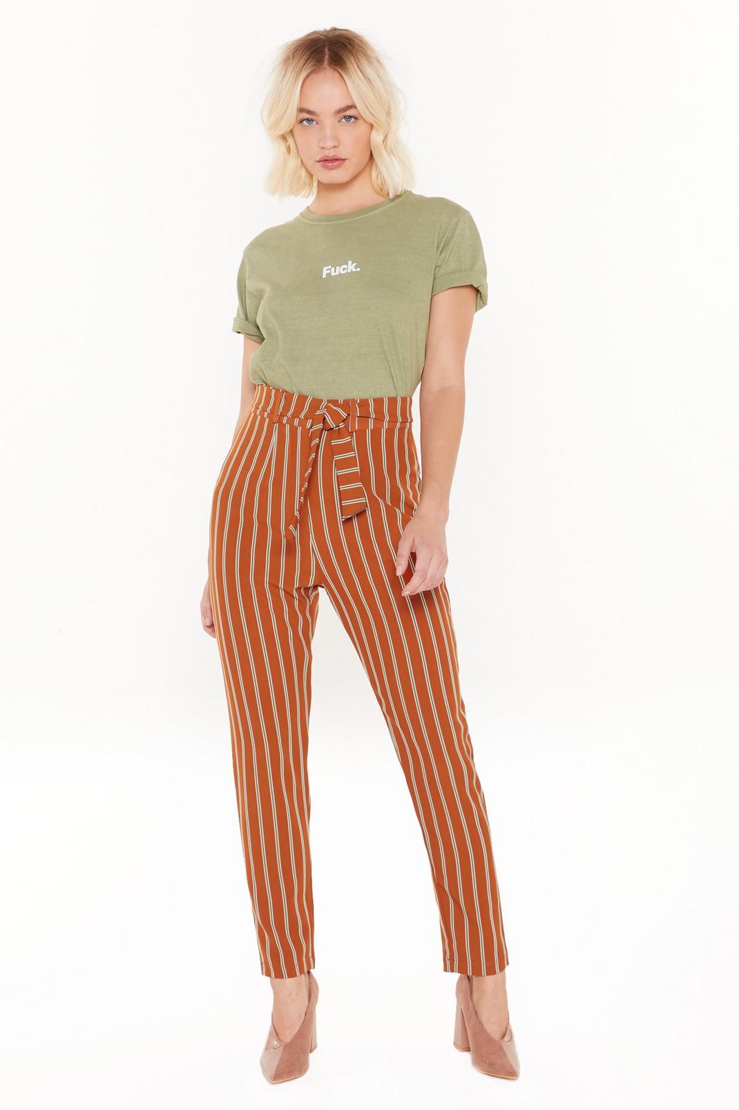 Next in Line High-Waisted Stripe Pants image number 1