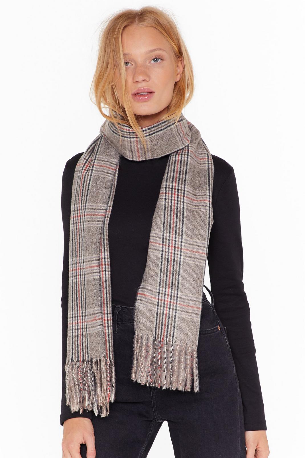 Fringe With Benefits Check Scarf image number 1