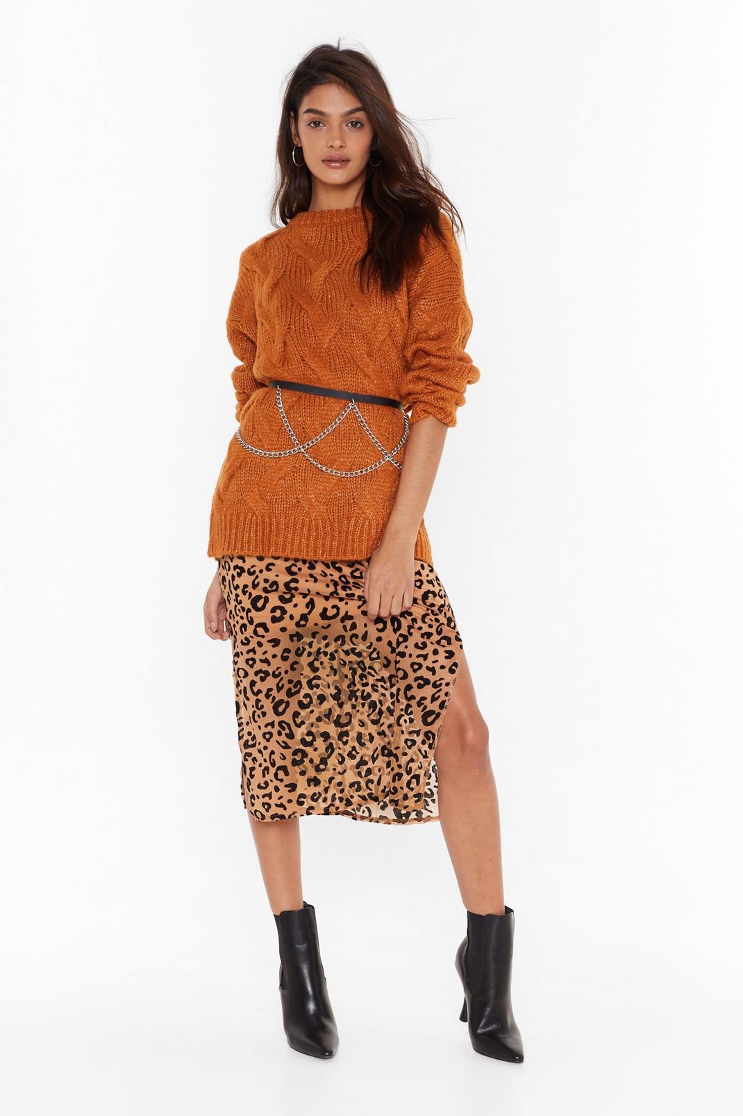 Wild Ride Leopard Midi Skirt image number 1