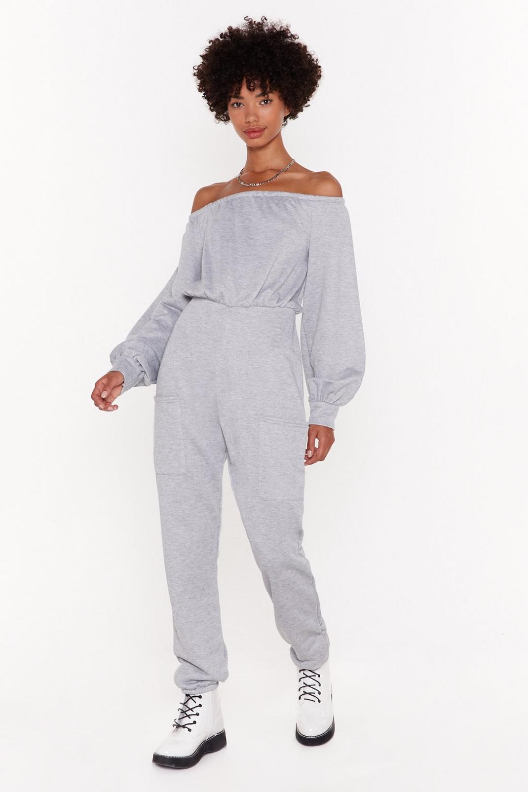 What You See is What You Sweat Off-the-Shoulder Jumpsuit image number 1