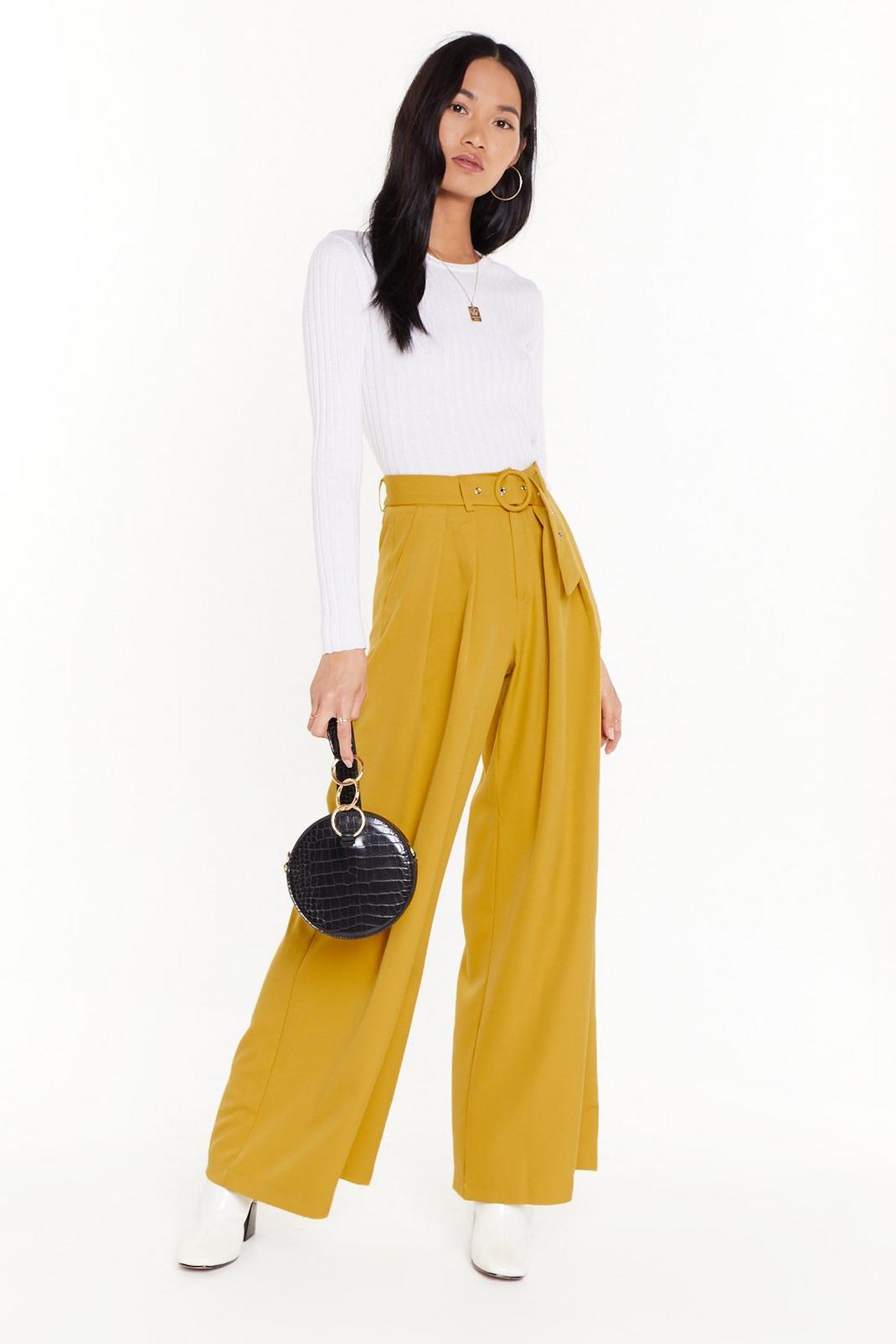 On the Runway Belted Wide-Leg Pants image number 1