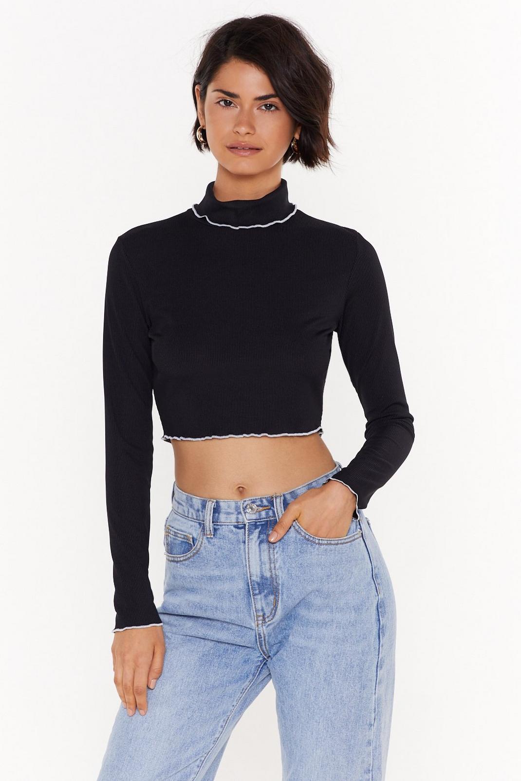 Frill We Meet Again Ribbed Cropped Jumper image number 1