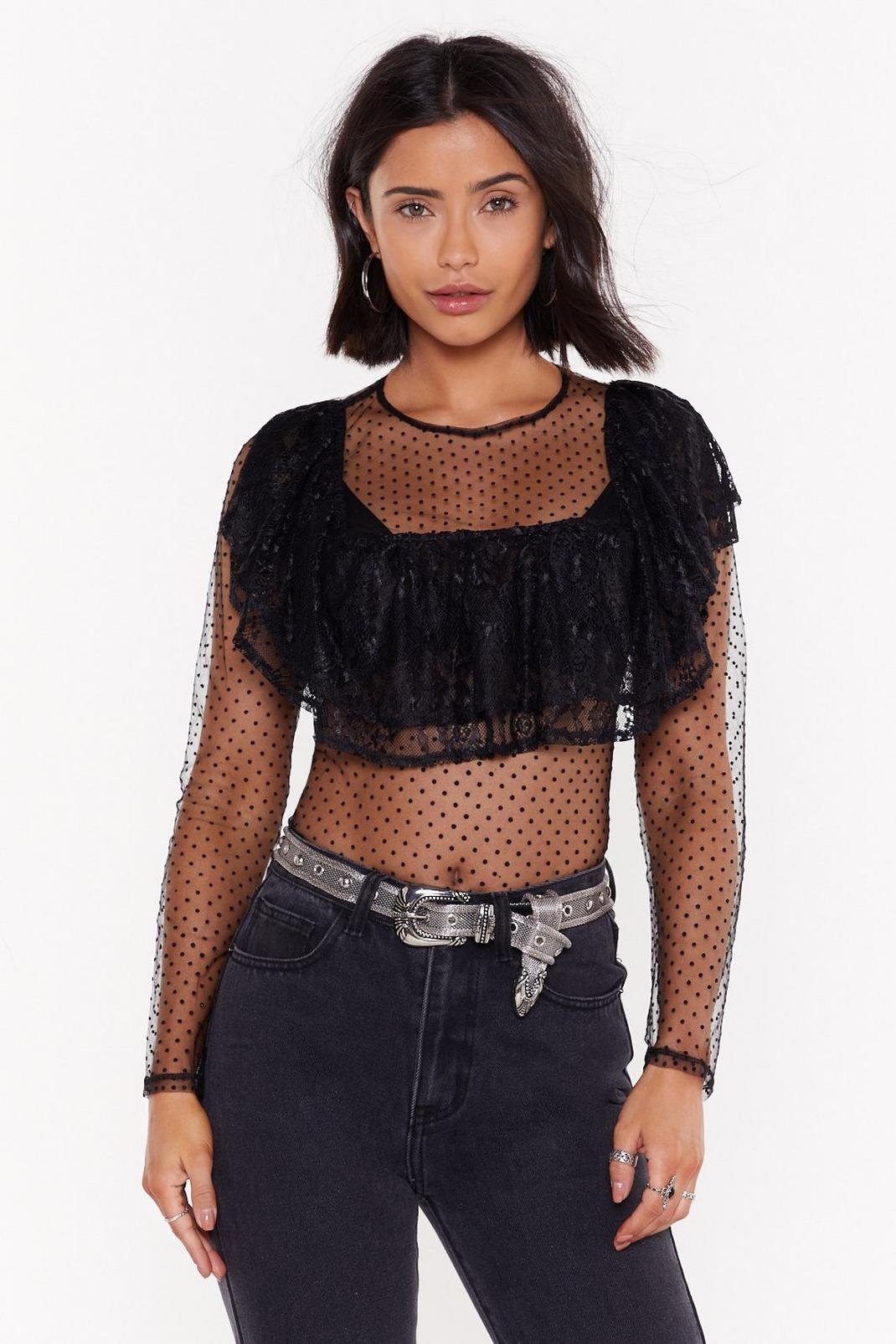 Sorry Dot Sorry Mesh Lace Blouse image number 1