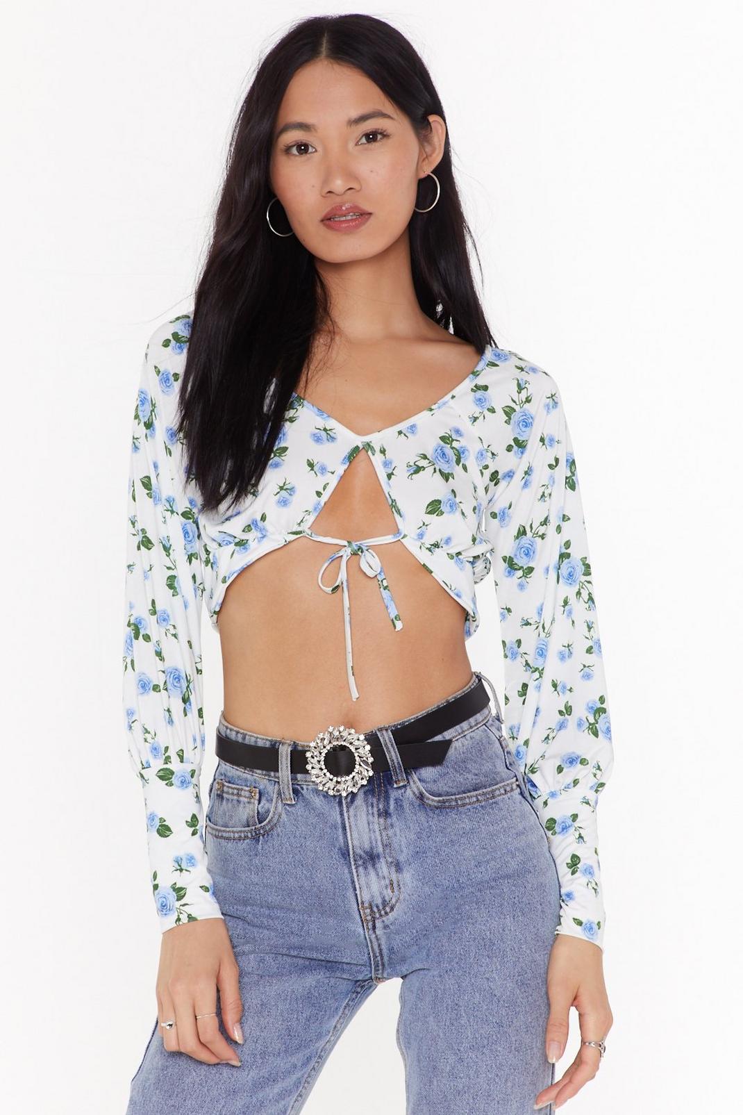 The Final Cut-Out Floral Crop Top image number 1