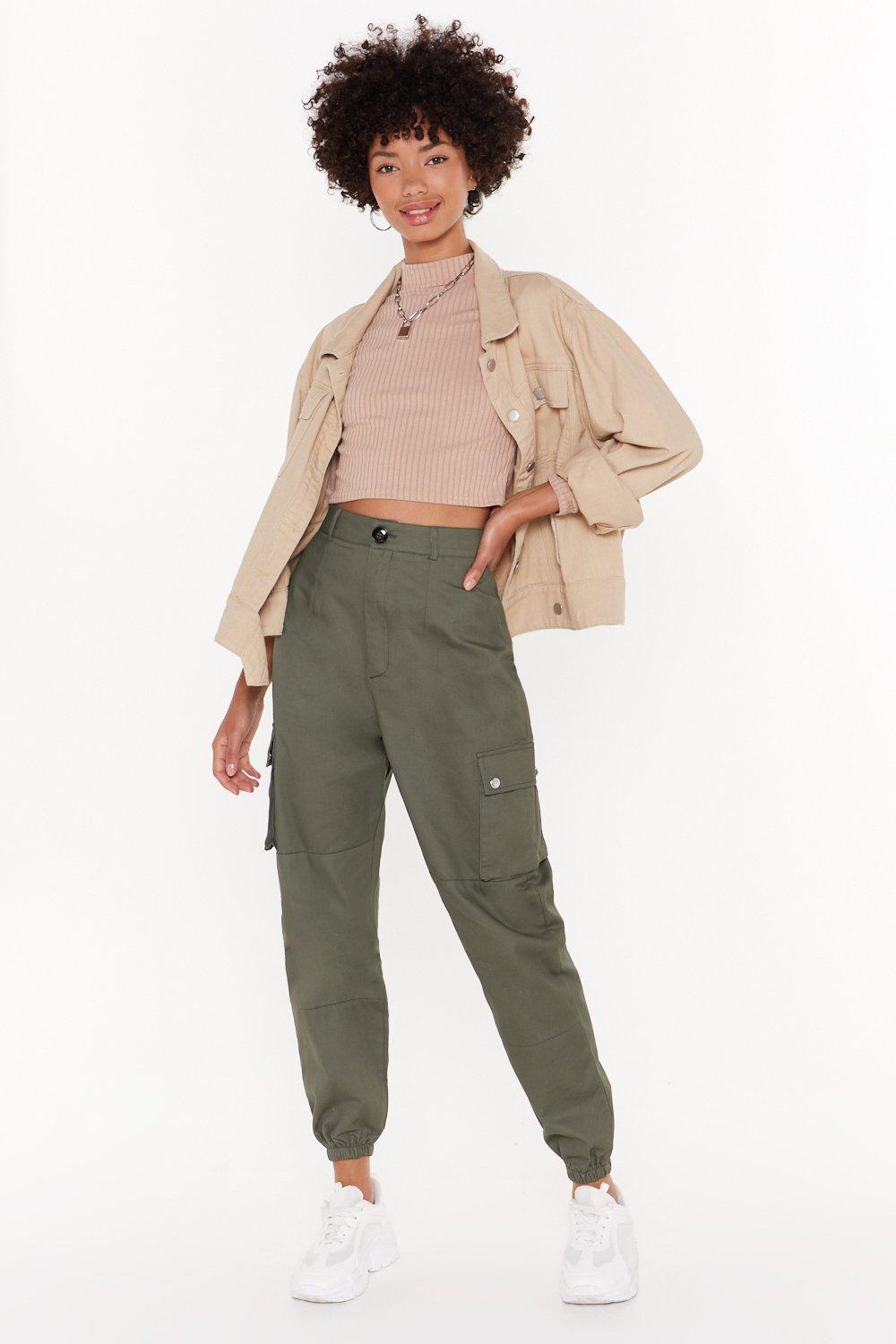 khaki utility jeans