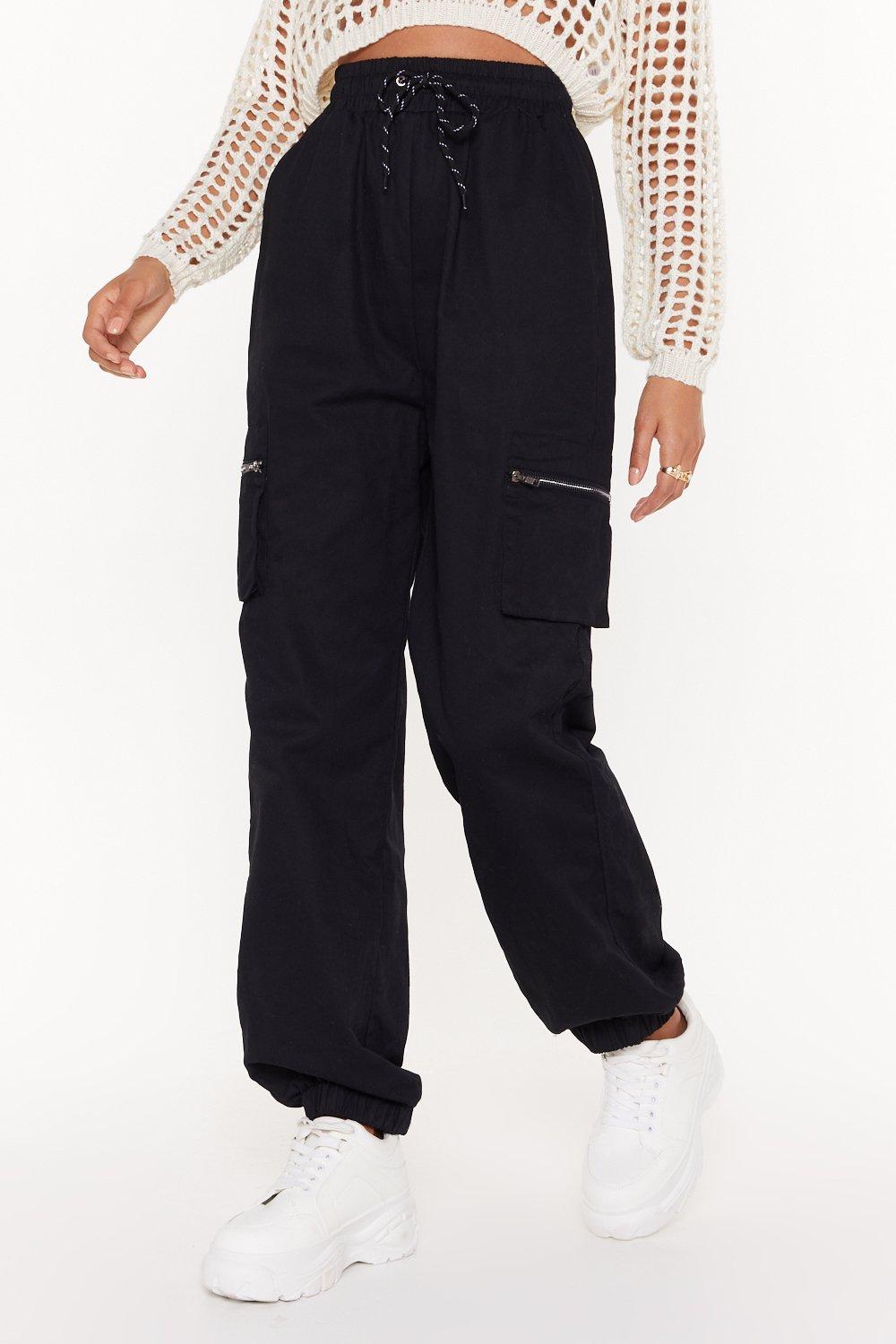 high waisted cargo trousers