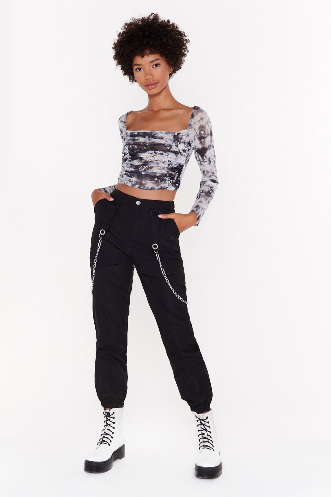 Touch and Cargo High-Waisted Chain Trousers image number 1