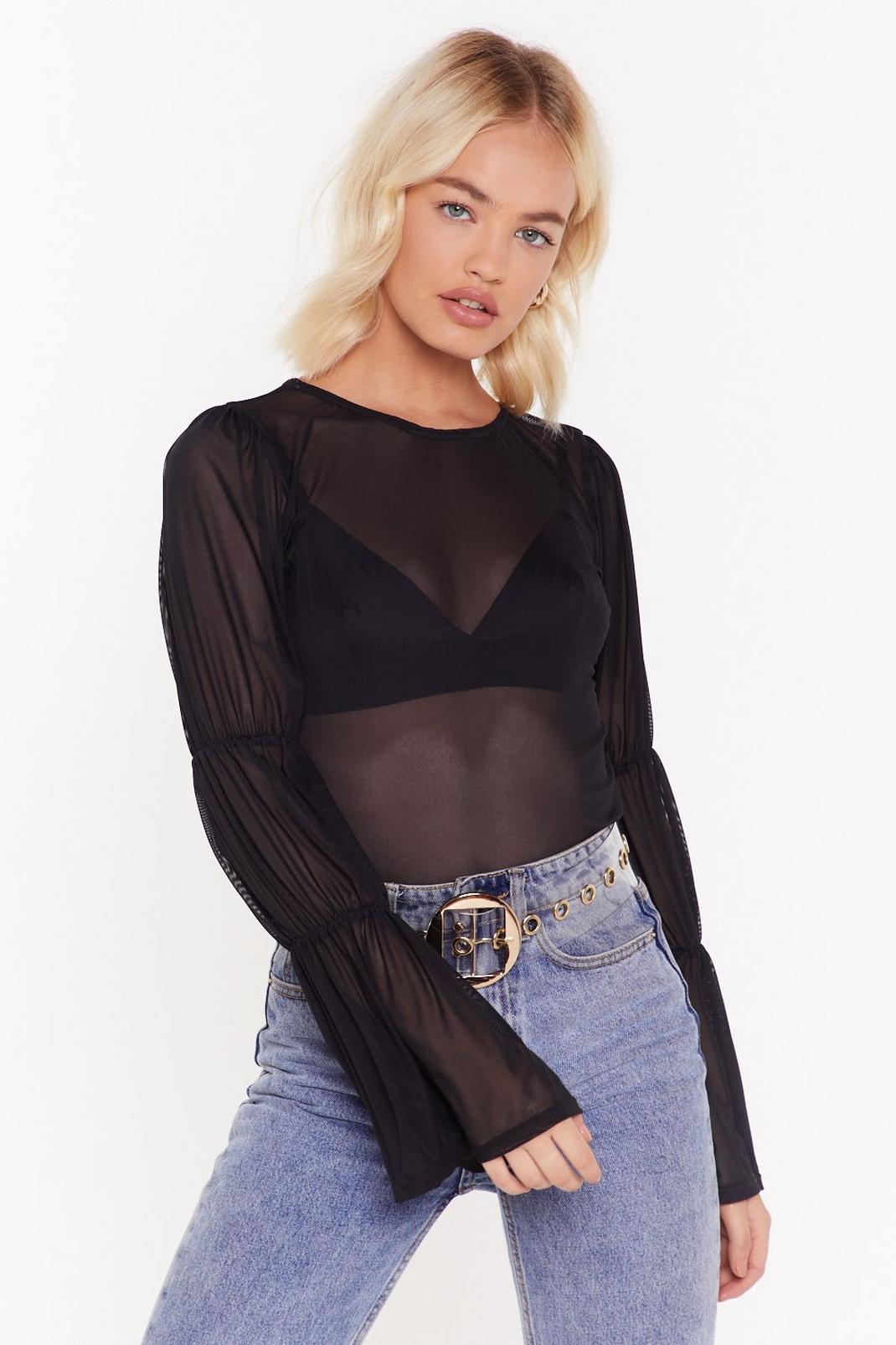 As Long As You're Sheer Mesh Blouse image number 1