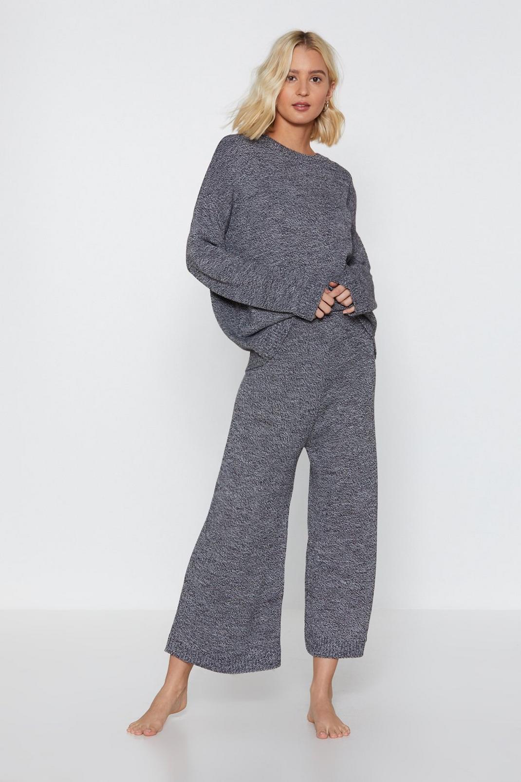 Grey Knitted Jumper and Culotte Pants Set image number 1