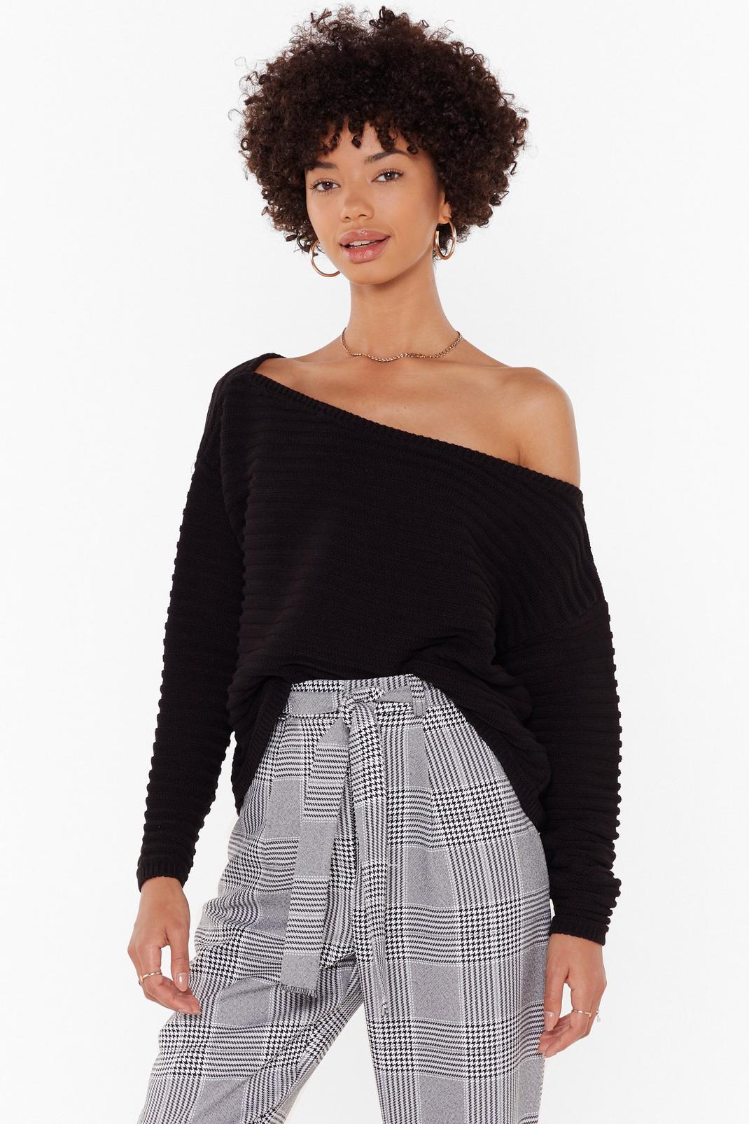 Day Off-the-Shoulder Ribbed Sweater image number 1