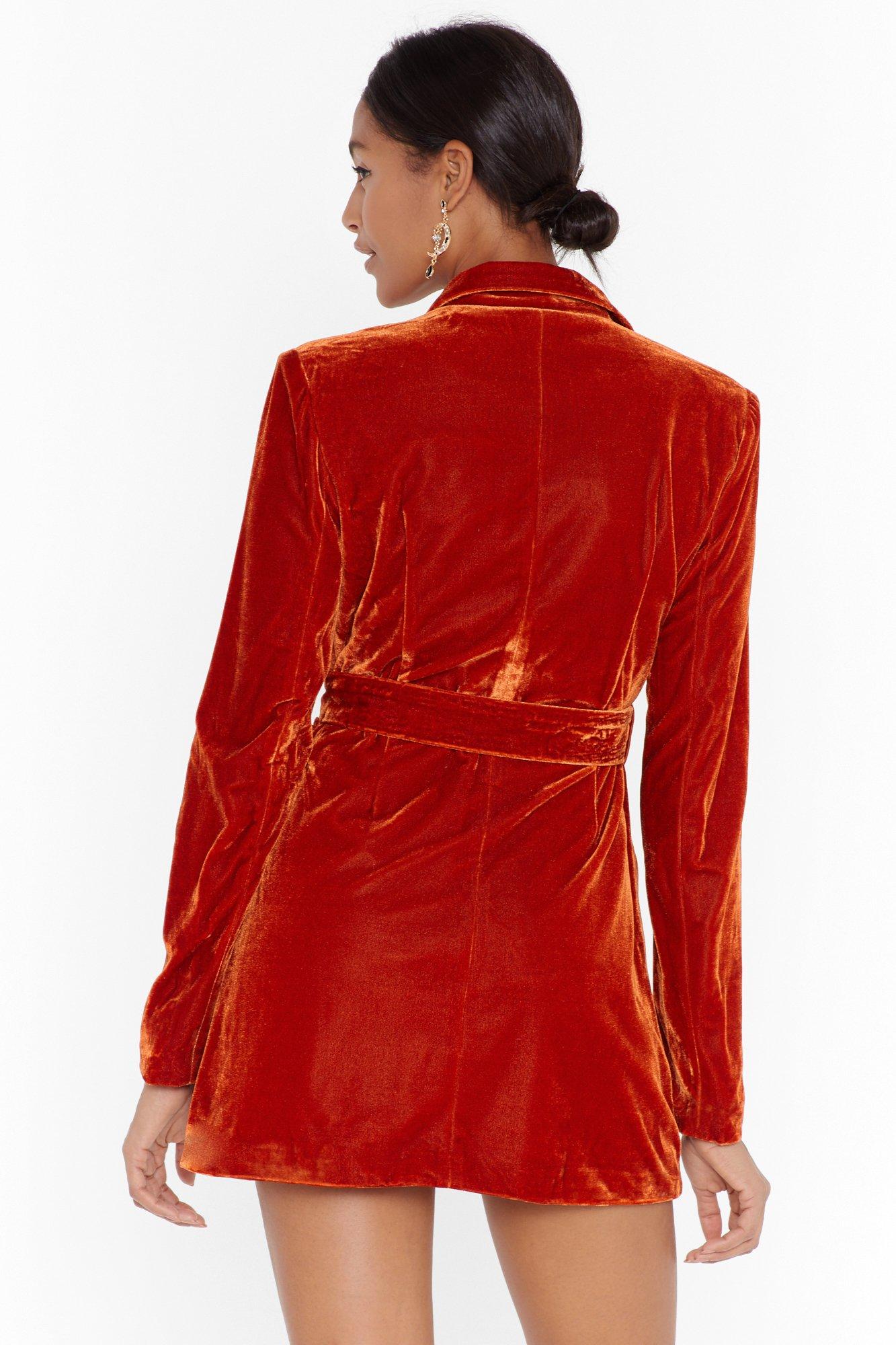 Can t Belt Falling in Love Velvet Blazer Dress