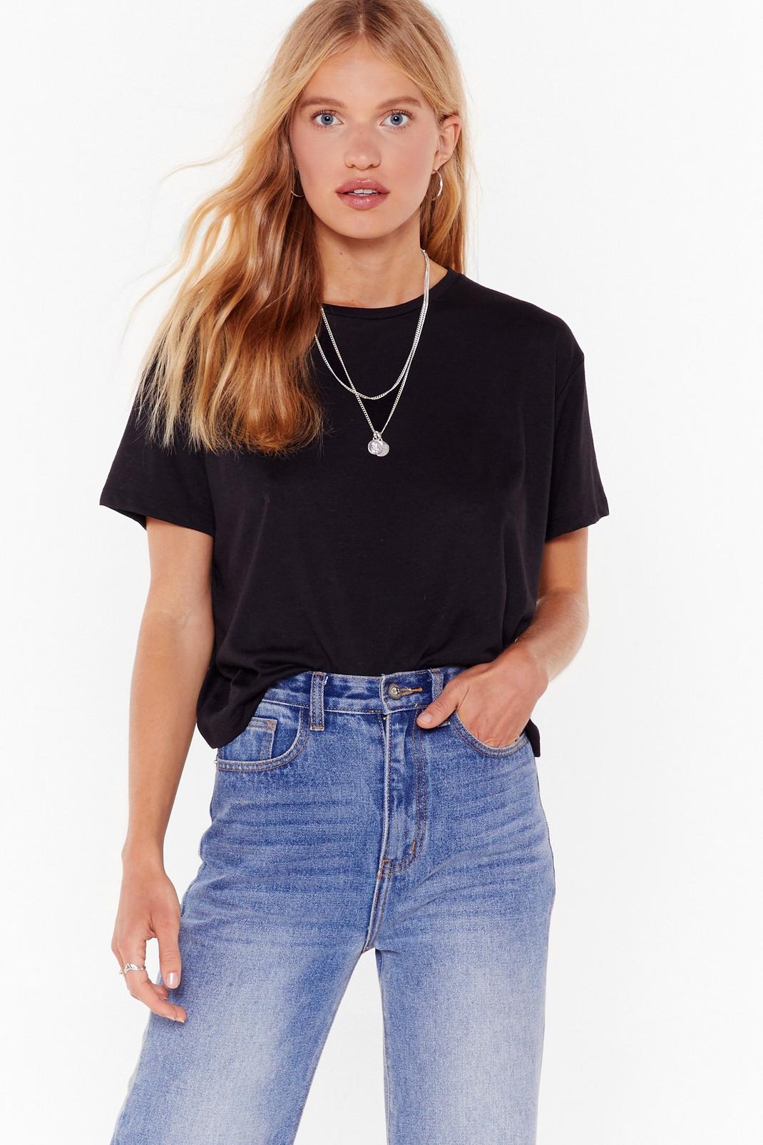 Black Oversized Casual T-Shirt image number 1