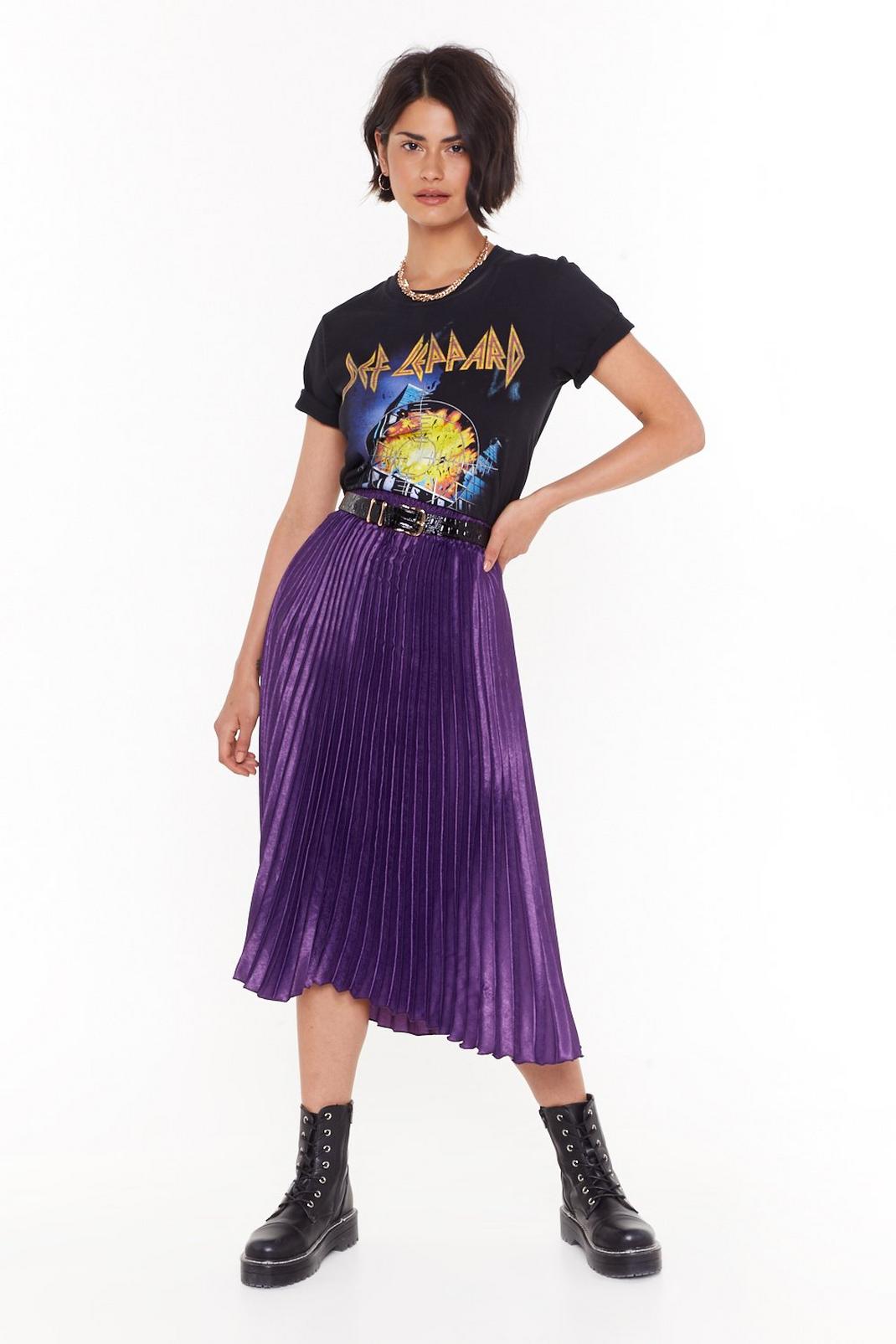 Purple The Pleat of the Moment Midi Skirt image number 1