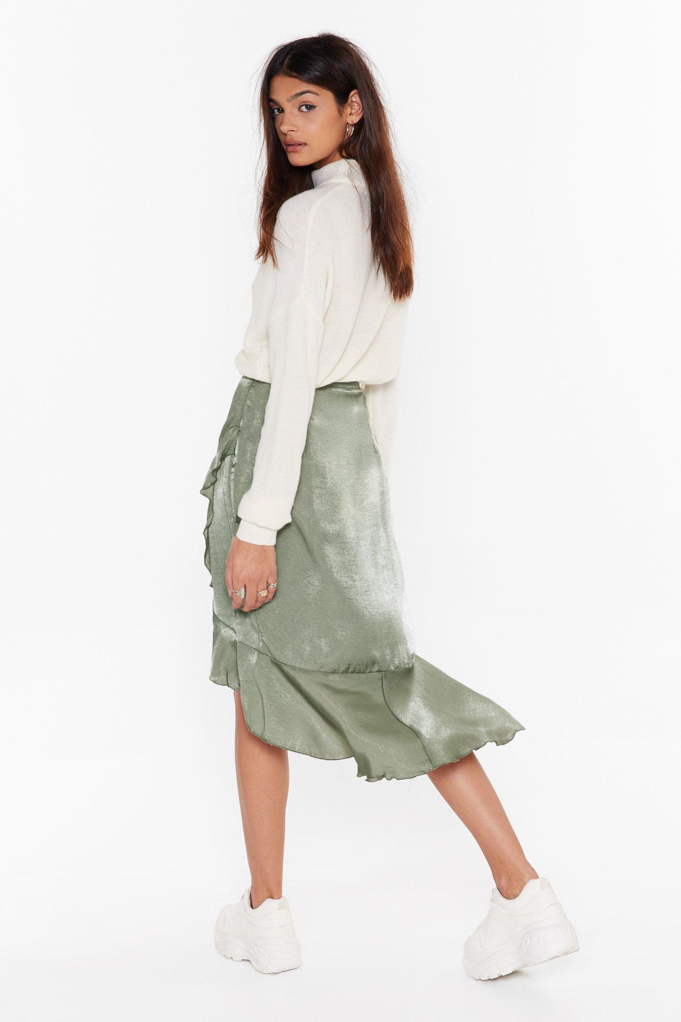 Green midi skirt outlet nasty gal