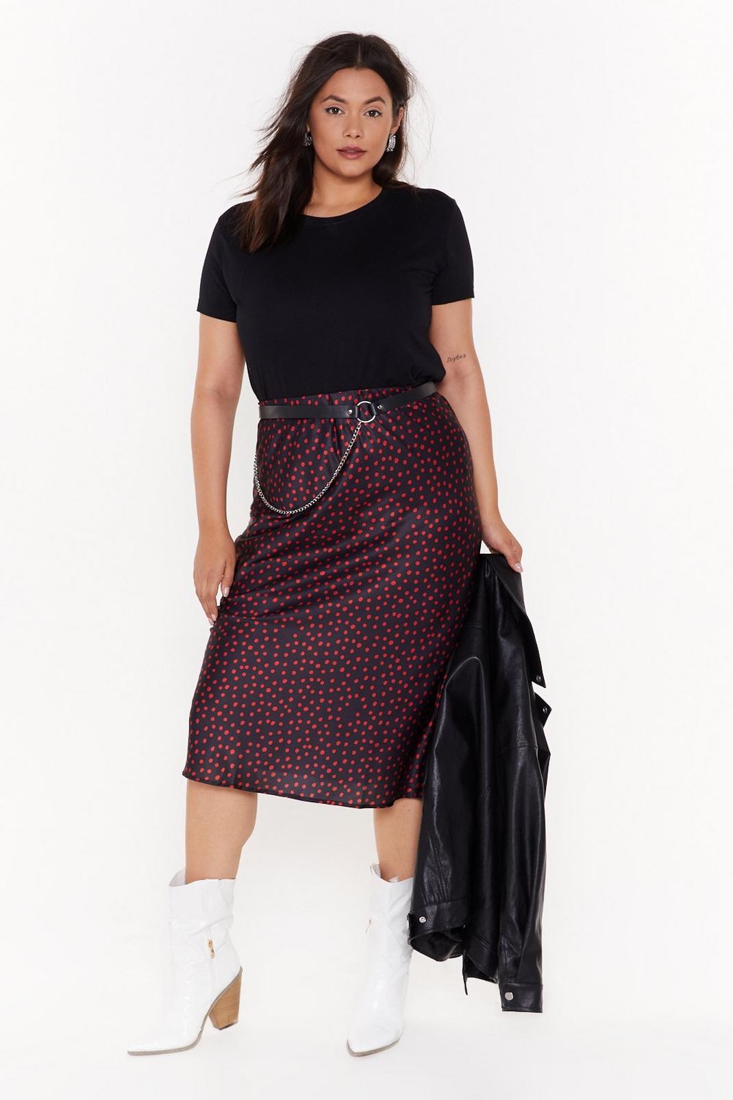 A Little Biased But Plus Polka Dot Midi Skirt image number 1