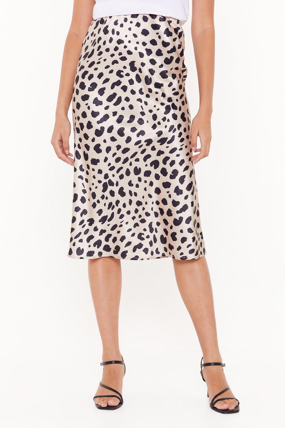 dalmation spot bias cut midi skirt