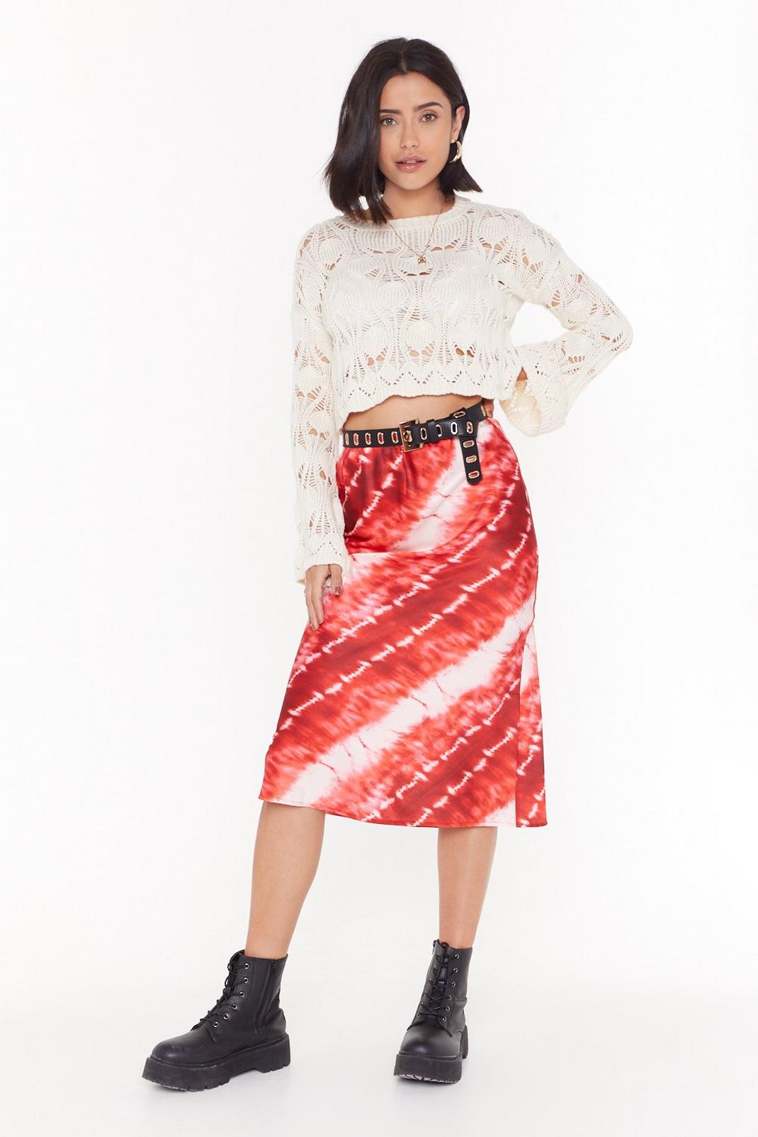 Blurred Lines Tie Dye Midi Skirt image number 1